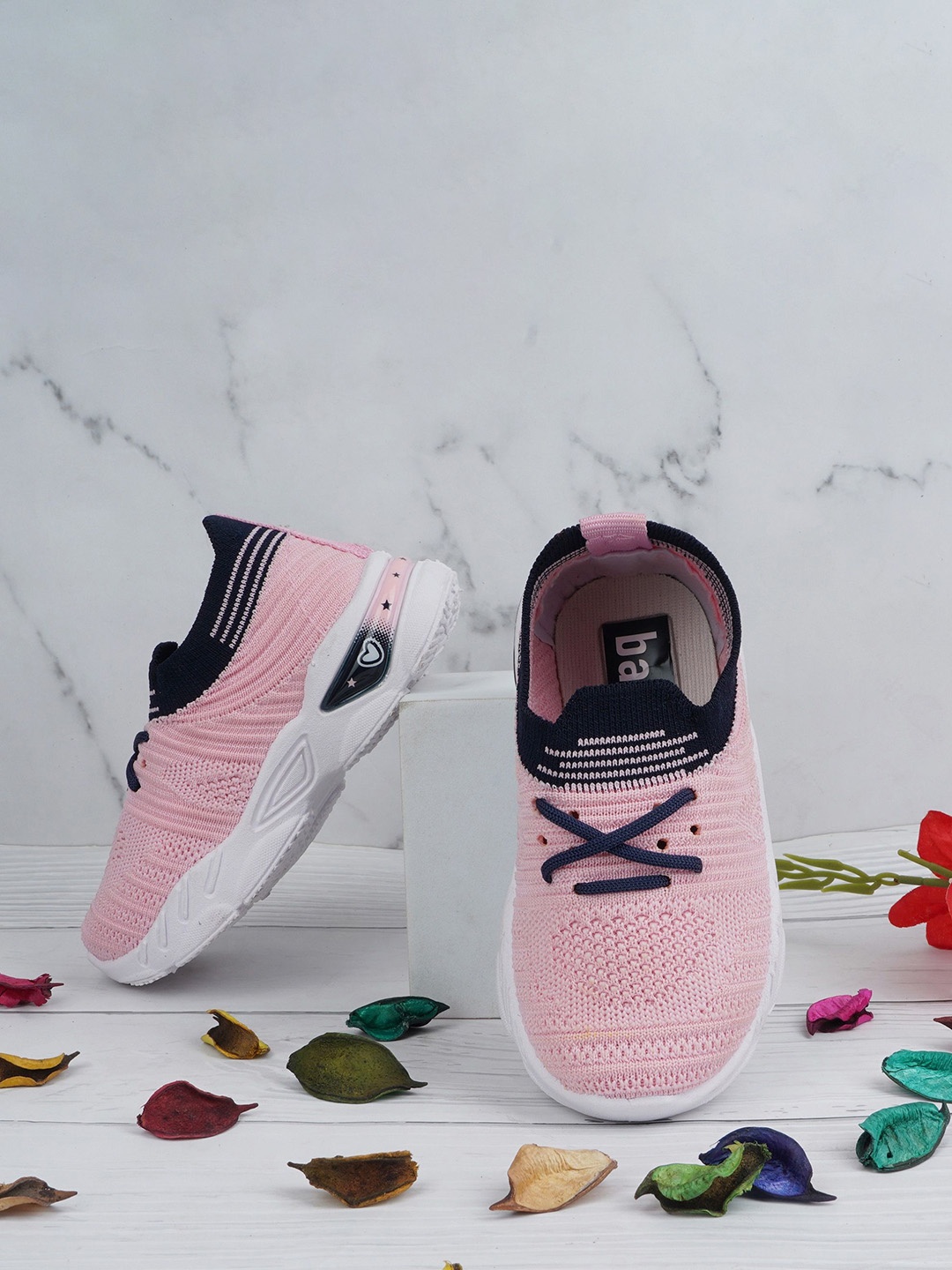

BAESD Kids Woven Design Lightweight Slip-On Sneakers, Pink