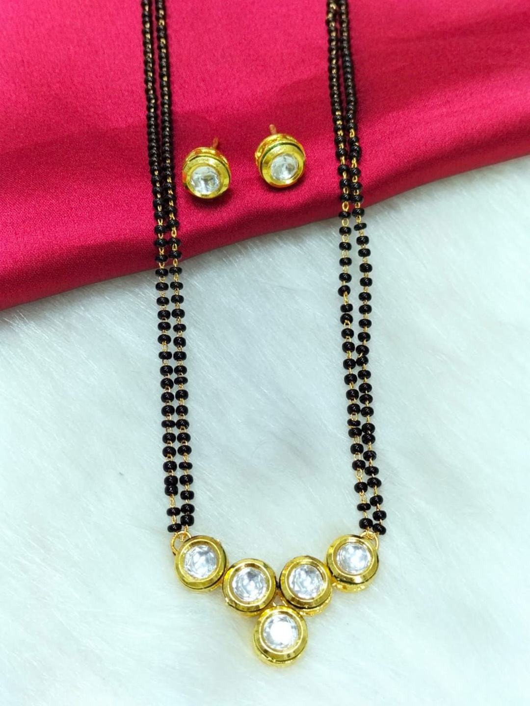 

Knigght Angel Jewels Gold-Plated Mangalsutra & Earrings