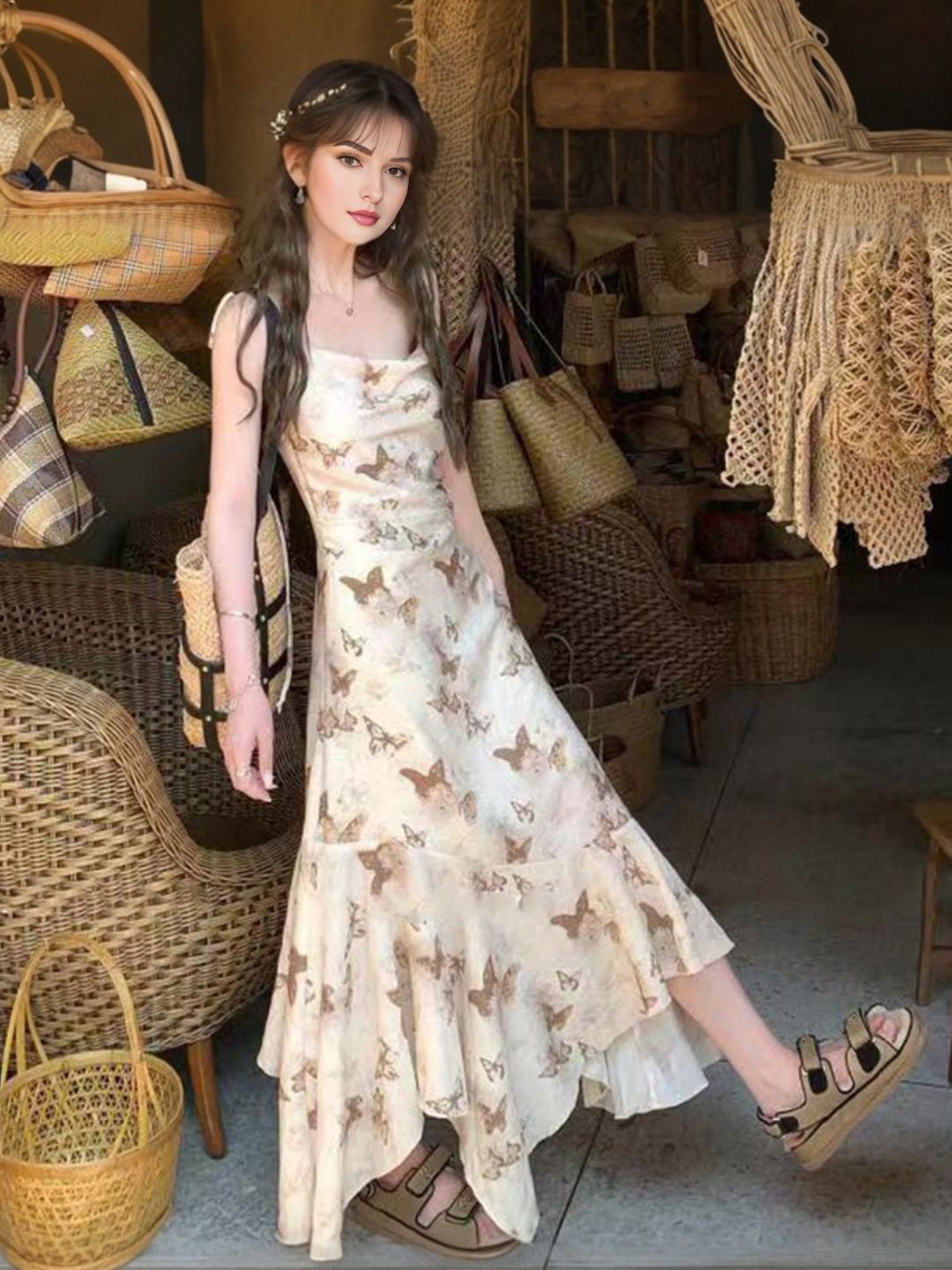 

StyleCast Women Printed A-Line Midi Dress, Off white