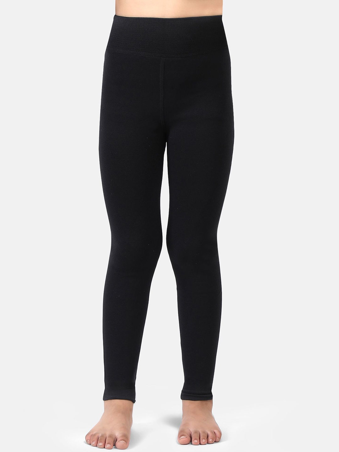 

N2S NEXT2SKIN Girls Fur Stretchable Thermal Bottoms, Black