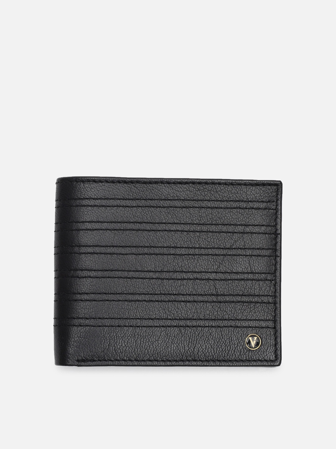 

Van Heusen Men Textured Leather Two Fold Wallet, Black