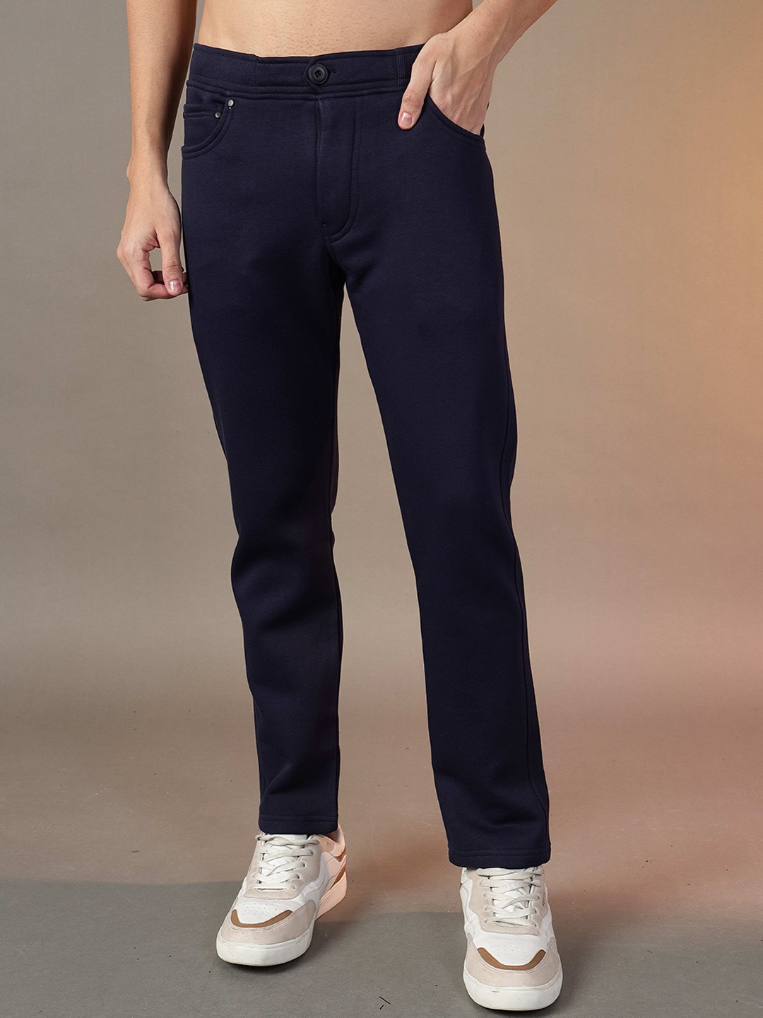 

FCK GOLD Men Regular Fit Track Pants, Navy blue