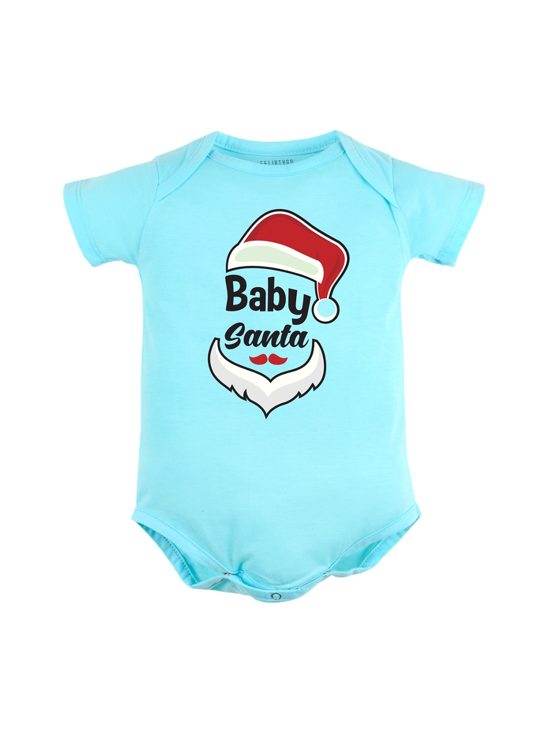 

FFLIRTYGO Infants Printed Pure Cotton Bodysuit, Turquoise blue