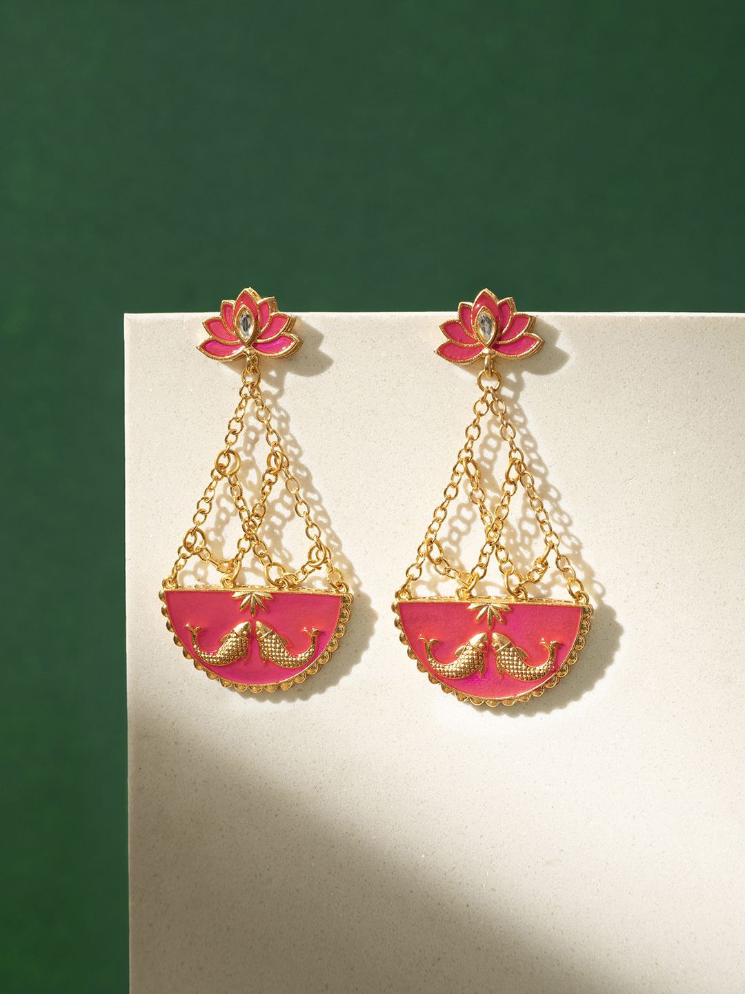 

TEEJH Contemporary Drop Earrings, Fuchsia