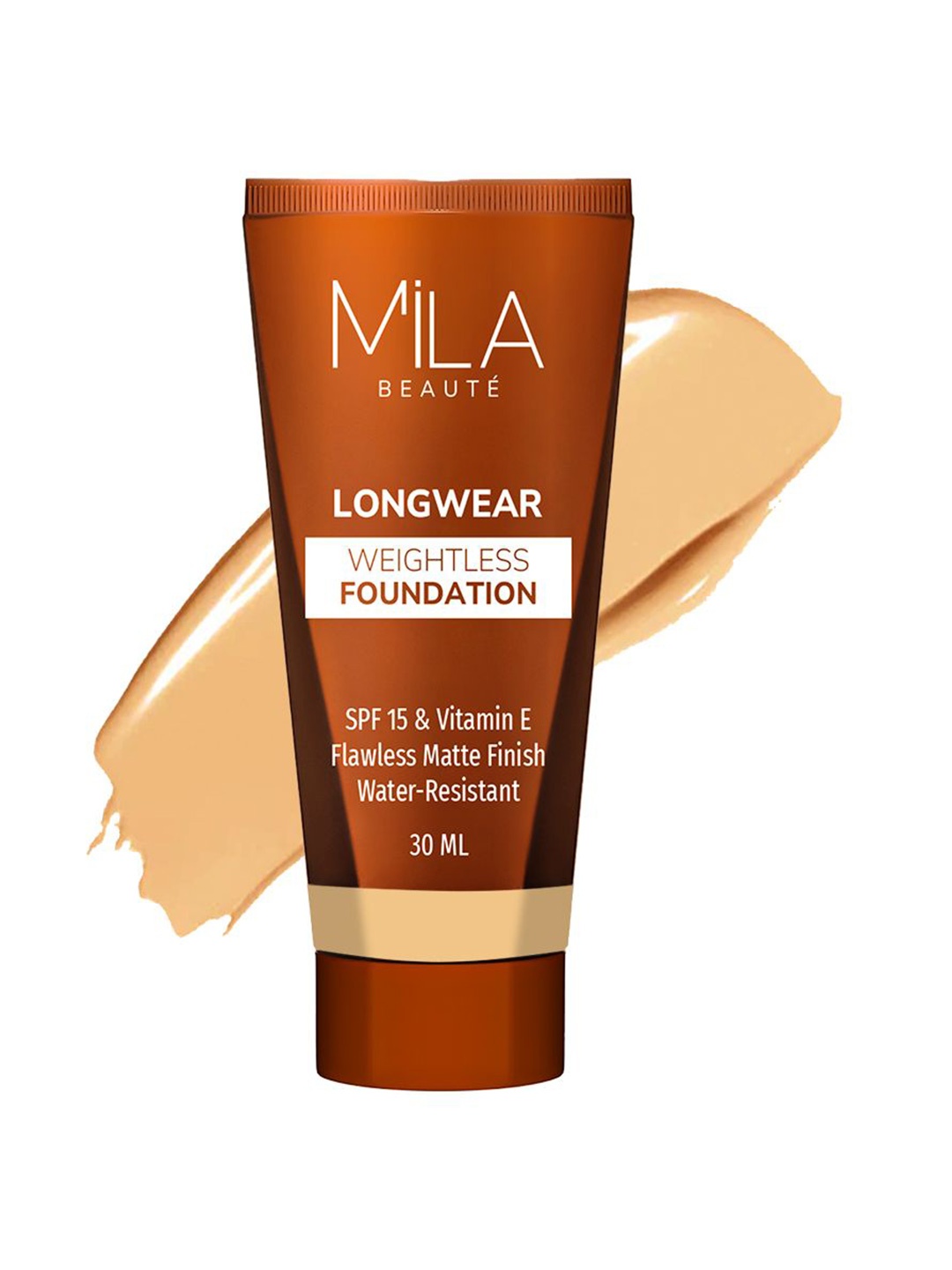 

MILA BEAUTE Longwear Weightless Water Resistant SPF 15 Foundation 30 ml -Sand Buff -301, Cream