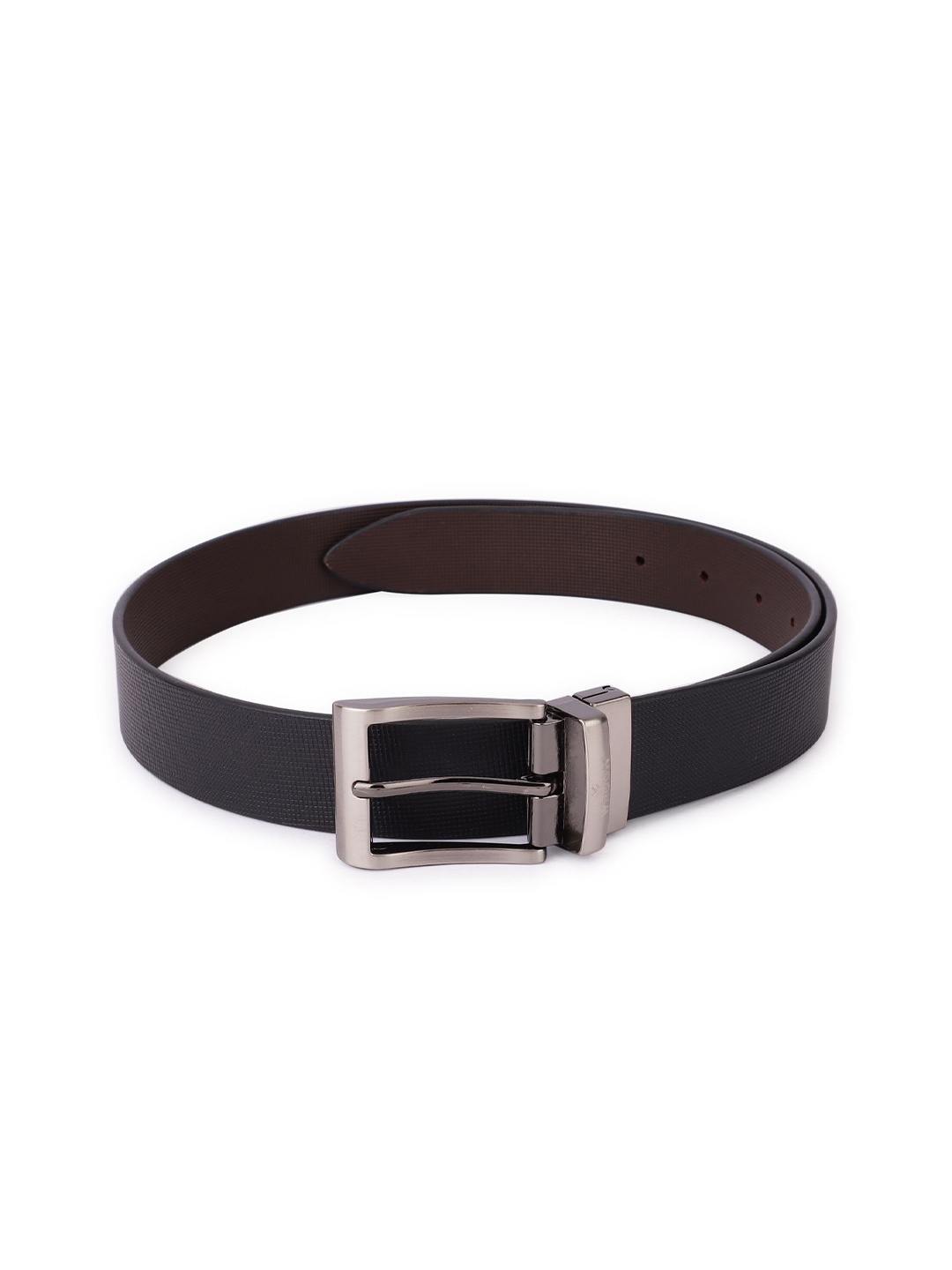 

WROGN Men Textured Leather Reversible Formal Belt, Black