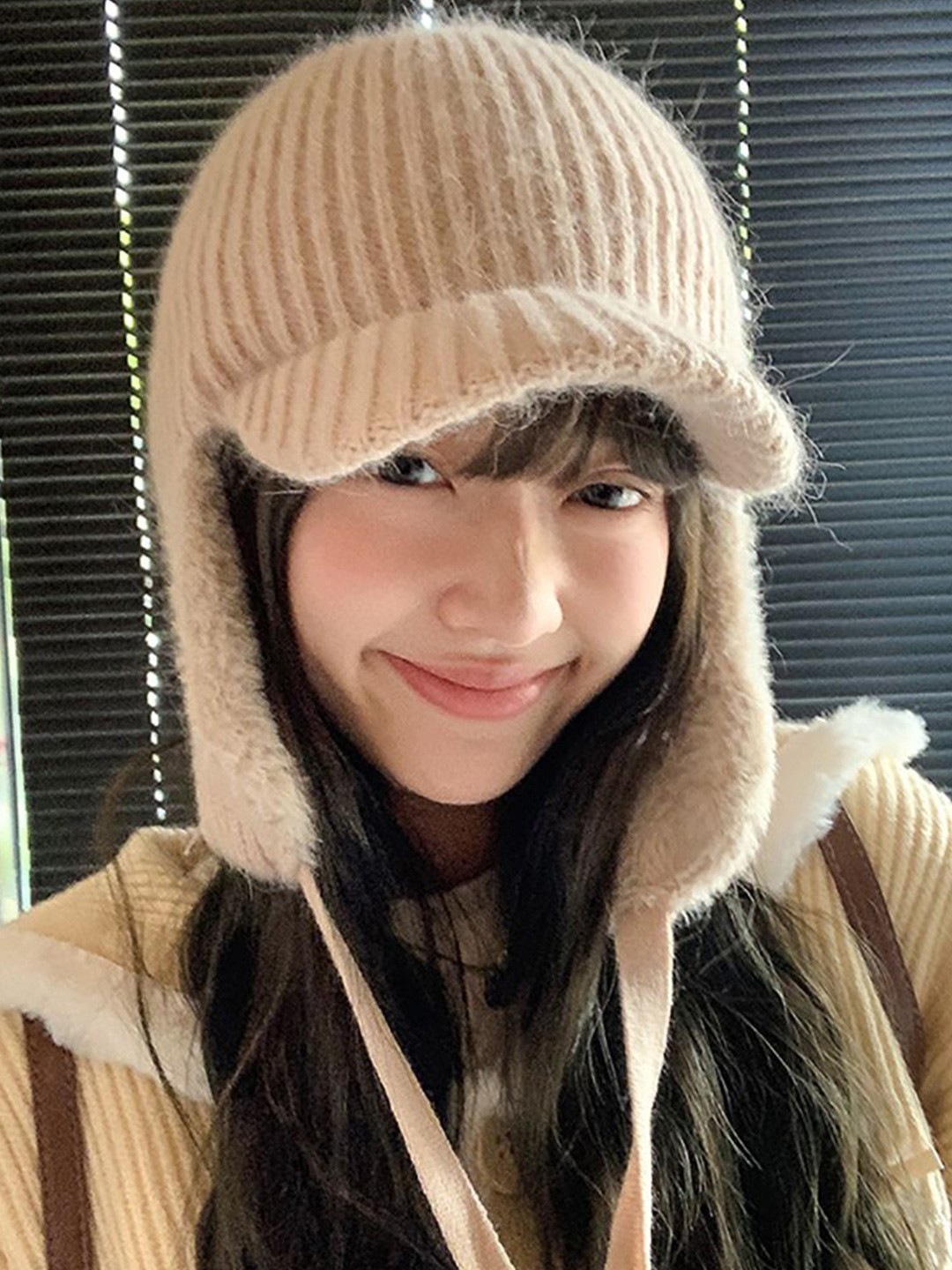 

StyleCast x Revolte Women Self Design Beanie, Beige