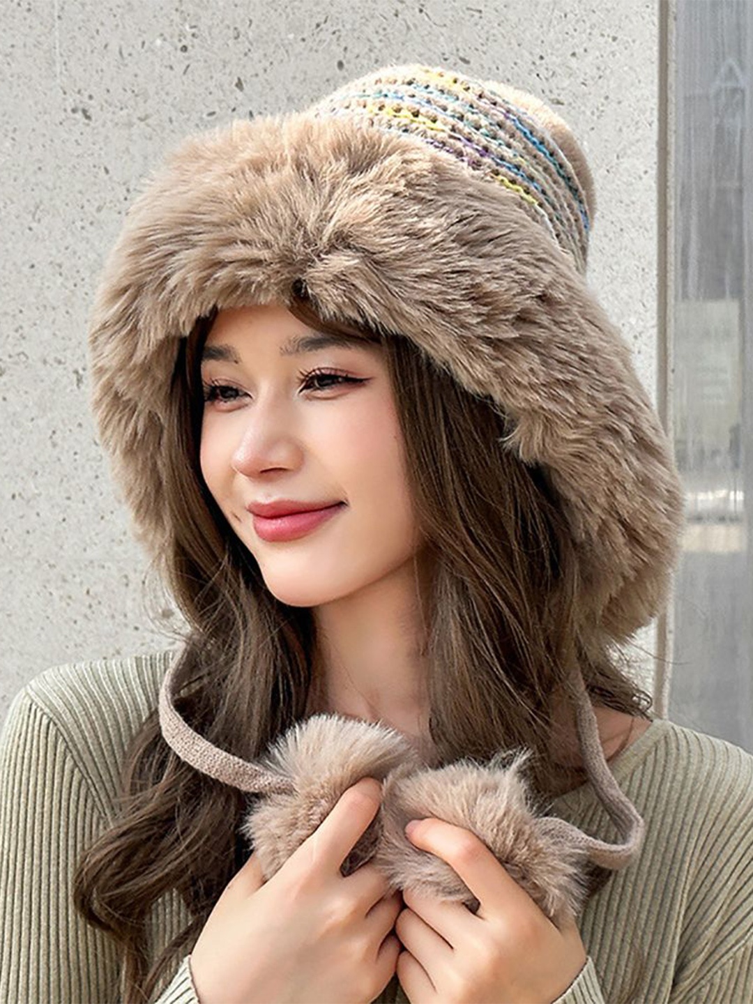 

StyleCast x Revolte Women Self Design Beanie, Khaki