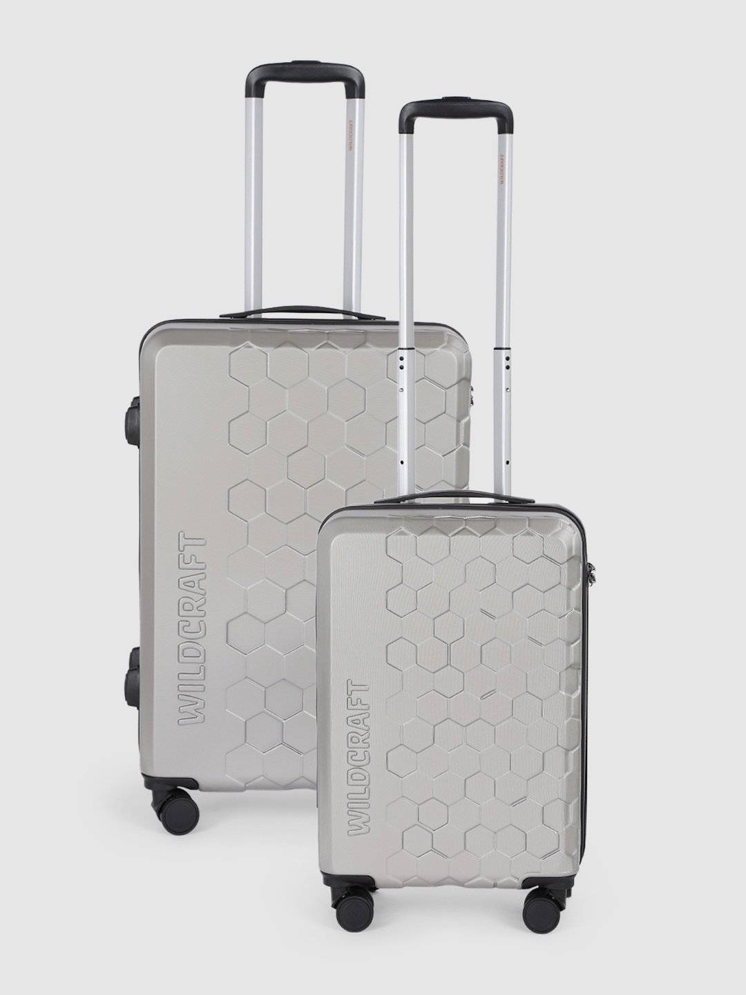 

Wildcraft Set of 2 Pyxis Trolley Suitcases - Cabin & Medium, Silver