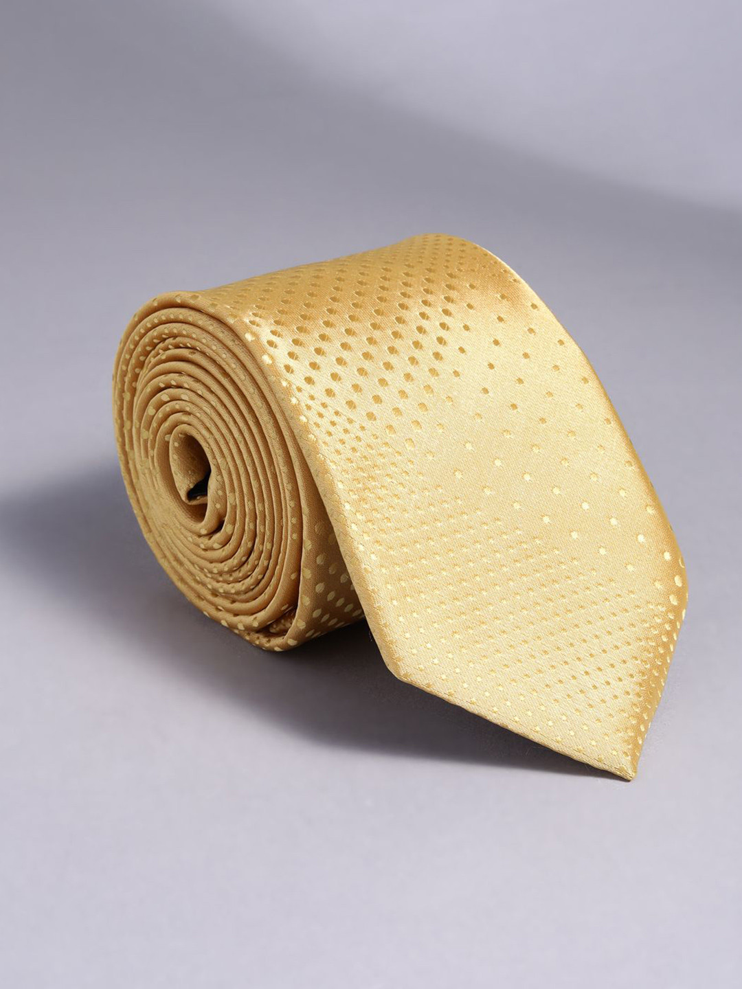 

Peter England Men Woven Design Broad Tie, Yellow