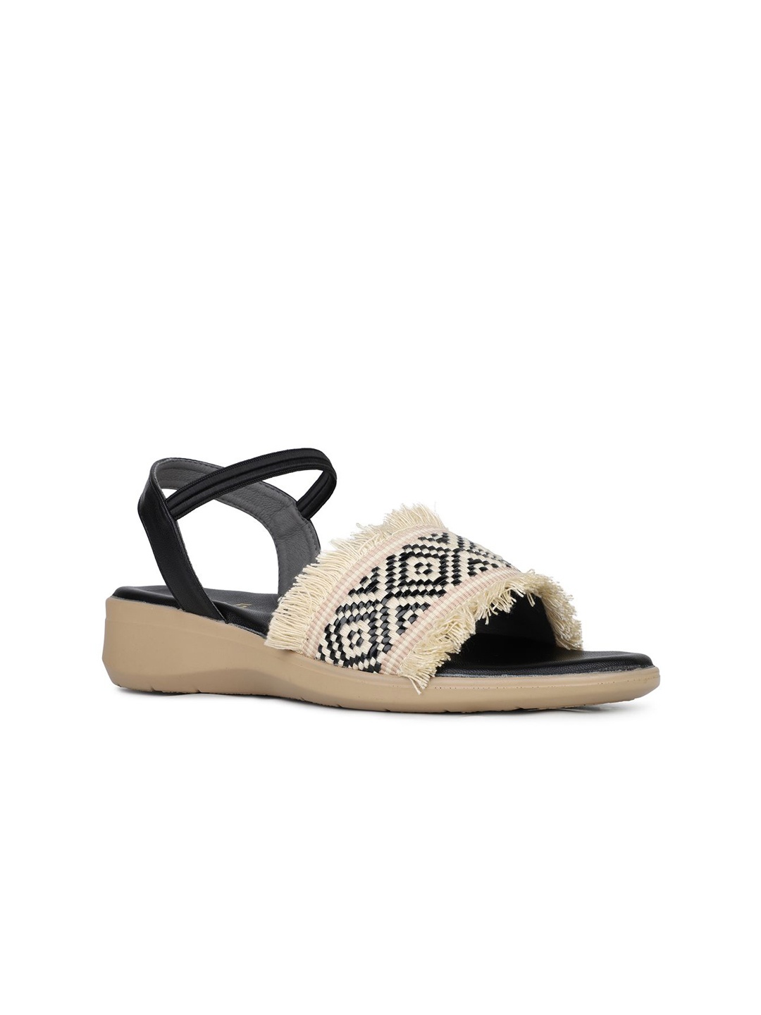 

Inc 5 Women Woven Design Open Toe Wedge Heel Sandals, Black