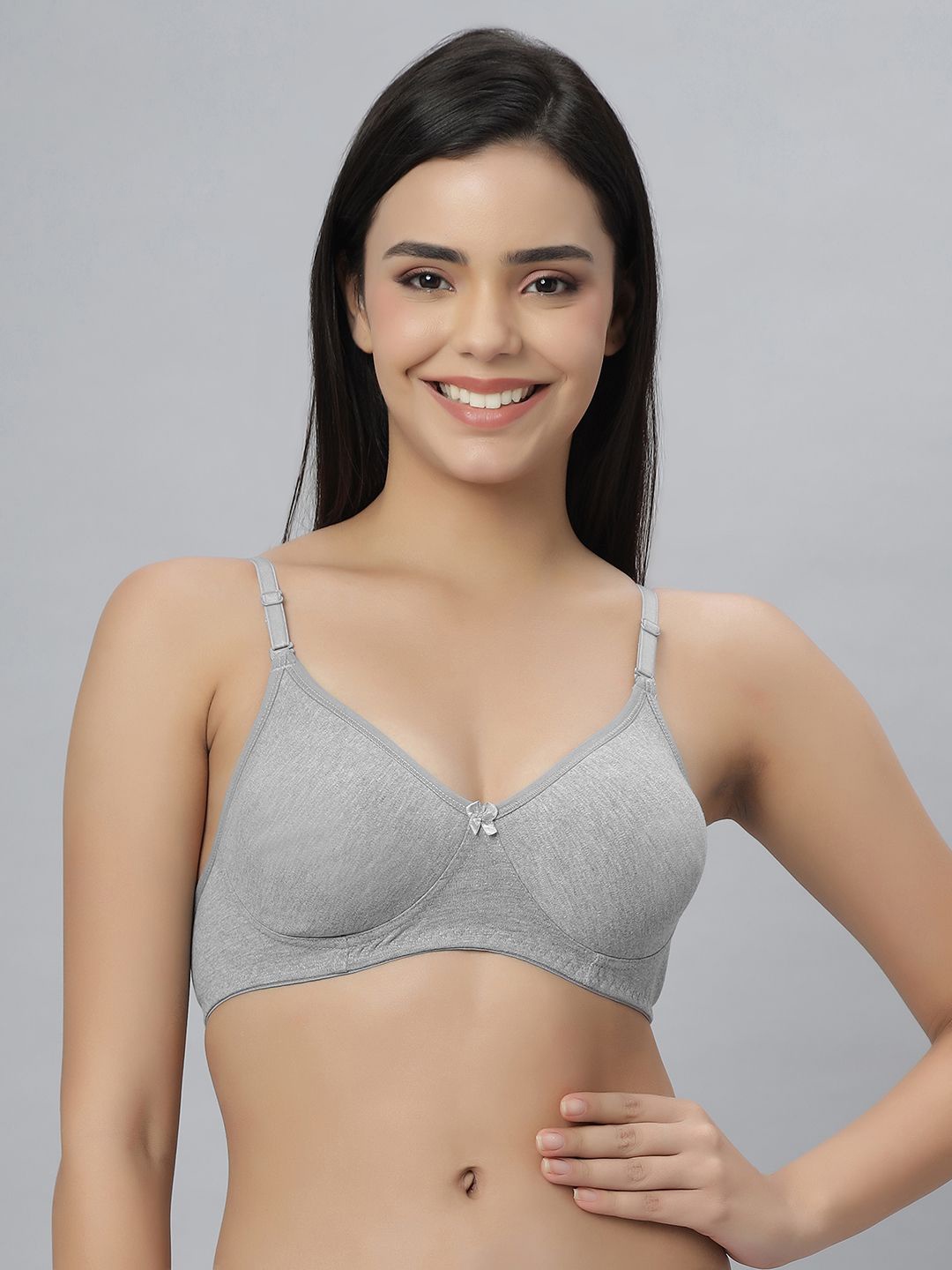 

Anoma Women Full Coverage Lightly Padded and Non-Wired T-shirt Bra, Grey