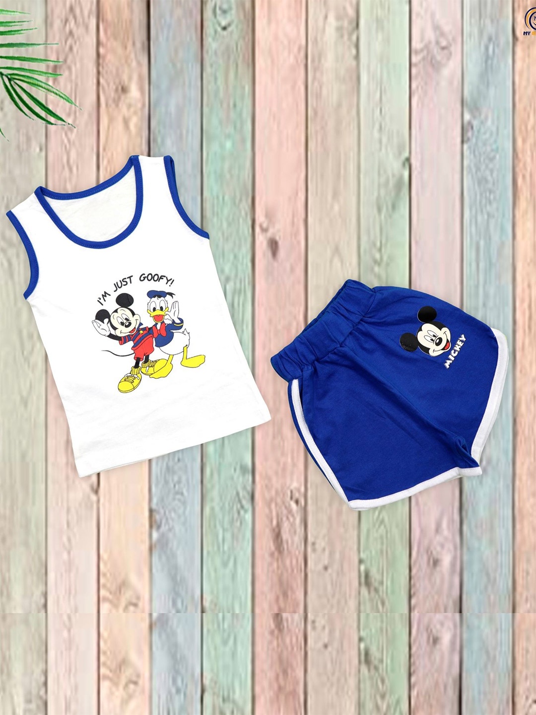

BAESD Unisex Kids Printed T-shirt with Shorts, Blue