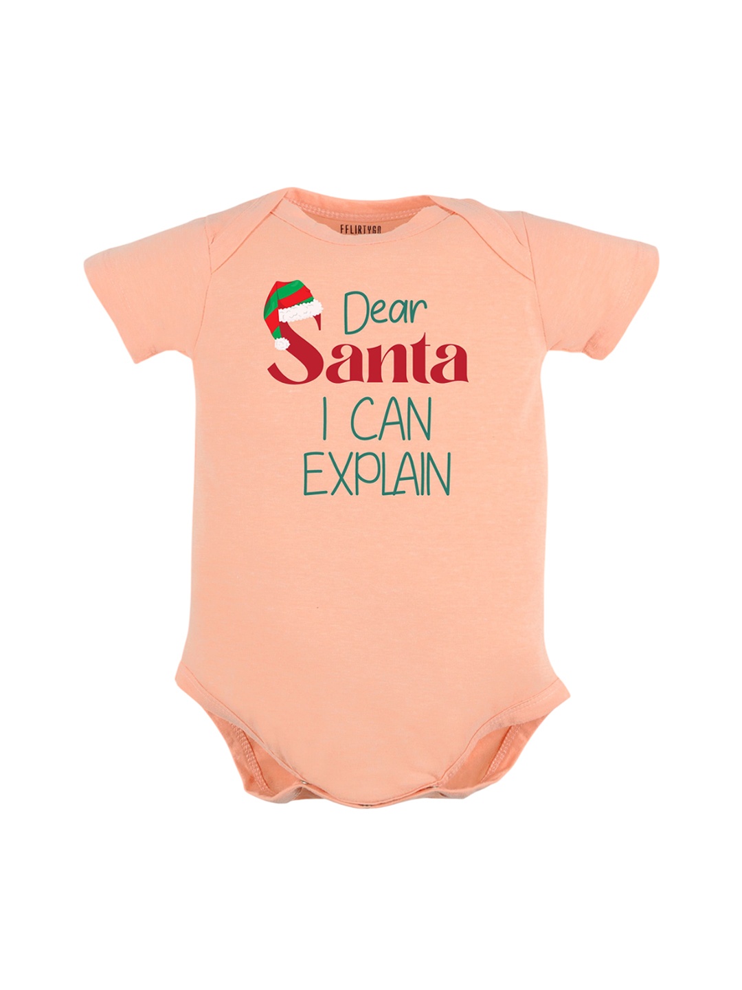 

FFLIRTYGO Infants Printed Pure Cotton Bodysuit, Peach