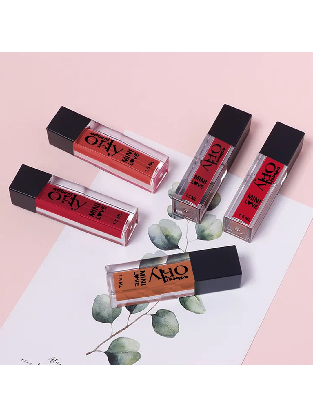 

Adbeni Set of 5 Mini Love Long Lasting Liquid Lipstick- 1.5 ml Each- Shade- C, Red