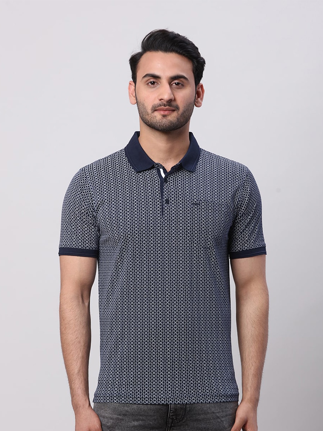 

Park Avenue Men Polo Collar Pockets Pure Cotton Slim Fit T-shirt, Blue