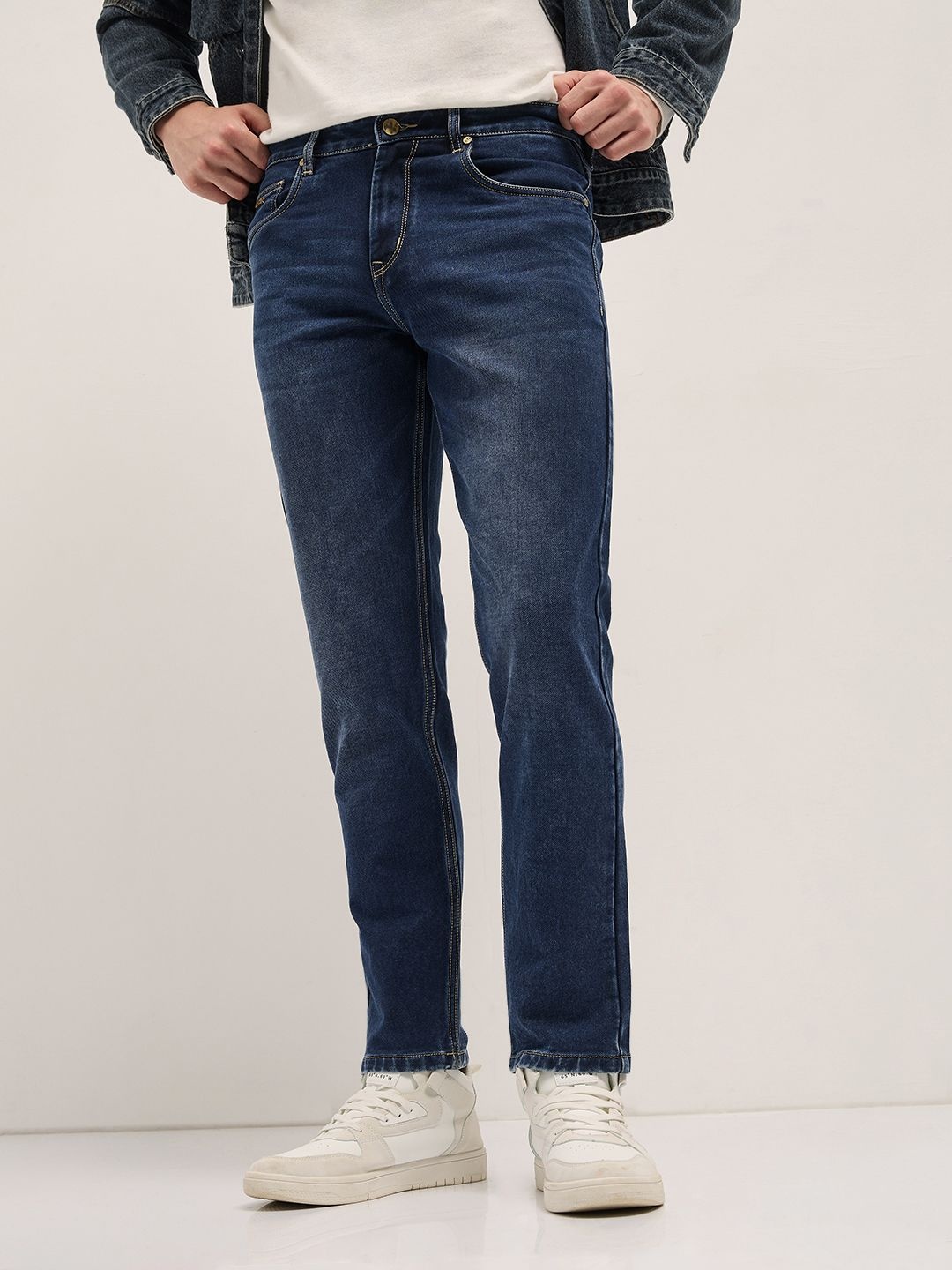 

THE BEAR HOUSE Men Slim Fit Stretchable Jeans, Blue
