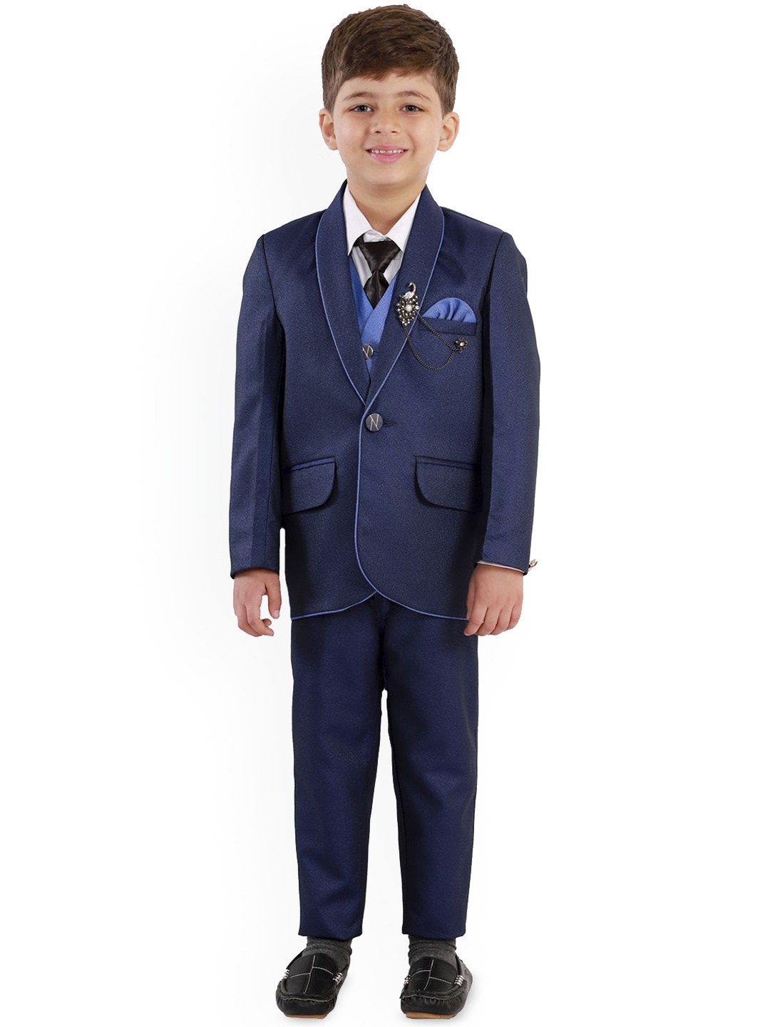 

BAESD Boys Single-Breasted 5Pc Party Suits, Blue