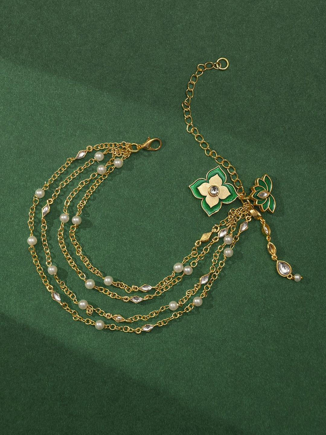 

TEEJH Women Handcrafted Gold-Plated Link Bracelet