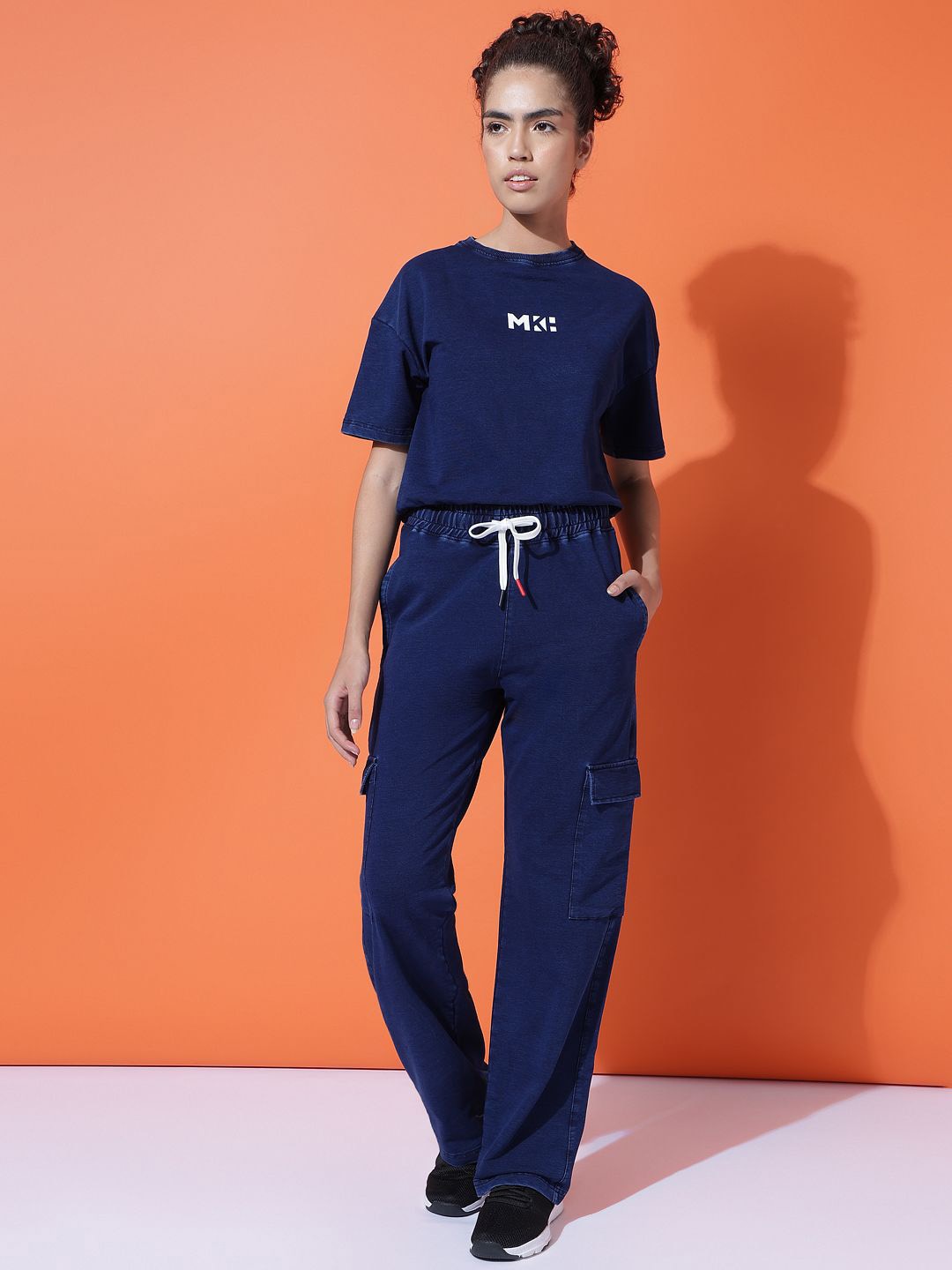 

MKH Printed Round Neck Short Sleeves T-Shirt With Trouser, Navy blue