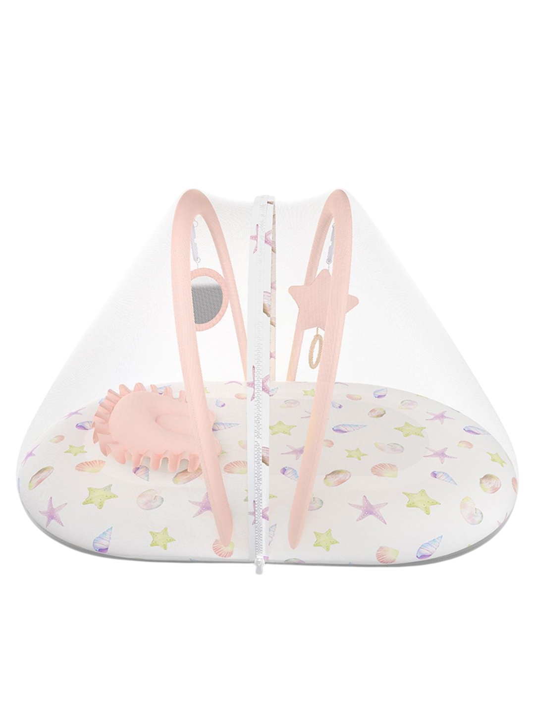 

Fancy Fluff Girls Pack of 2 White & Pink Printed Organic Cotton Baby Bed Sets