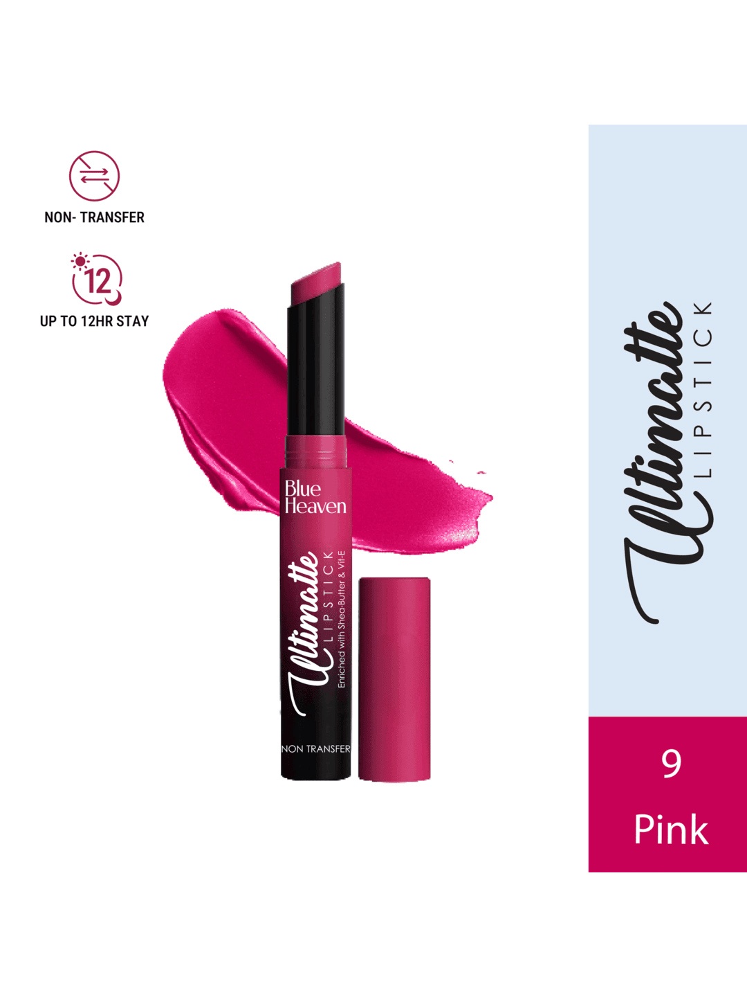 

Blue Heaven Ultimatte Non-Transfer Smudge Proof Waterproof Lipstick - Pink 09
