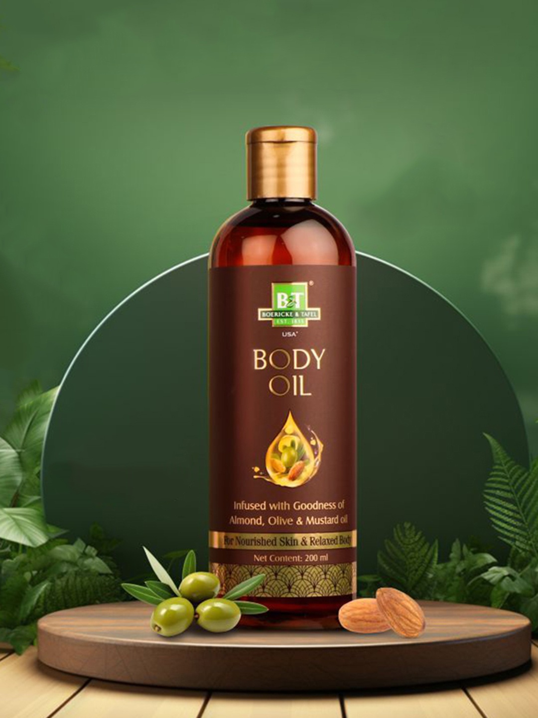 

BOERICKE & TAFEL Body Oil With Almond & Mustard Oil - 200 ml, Brown