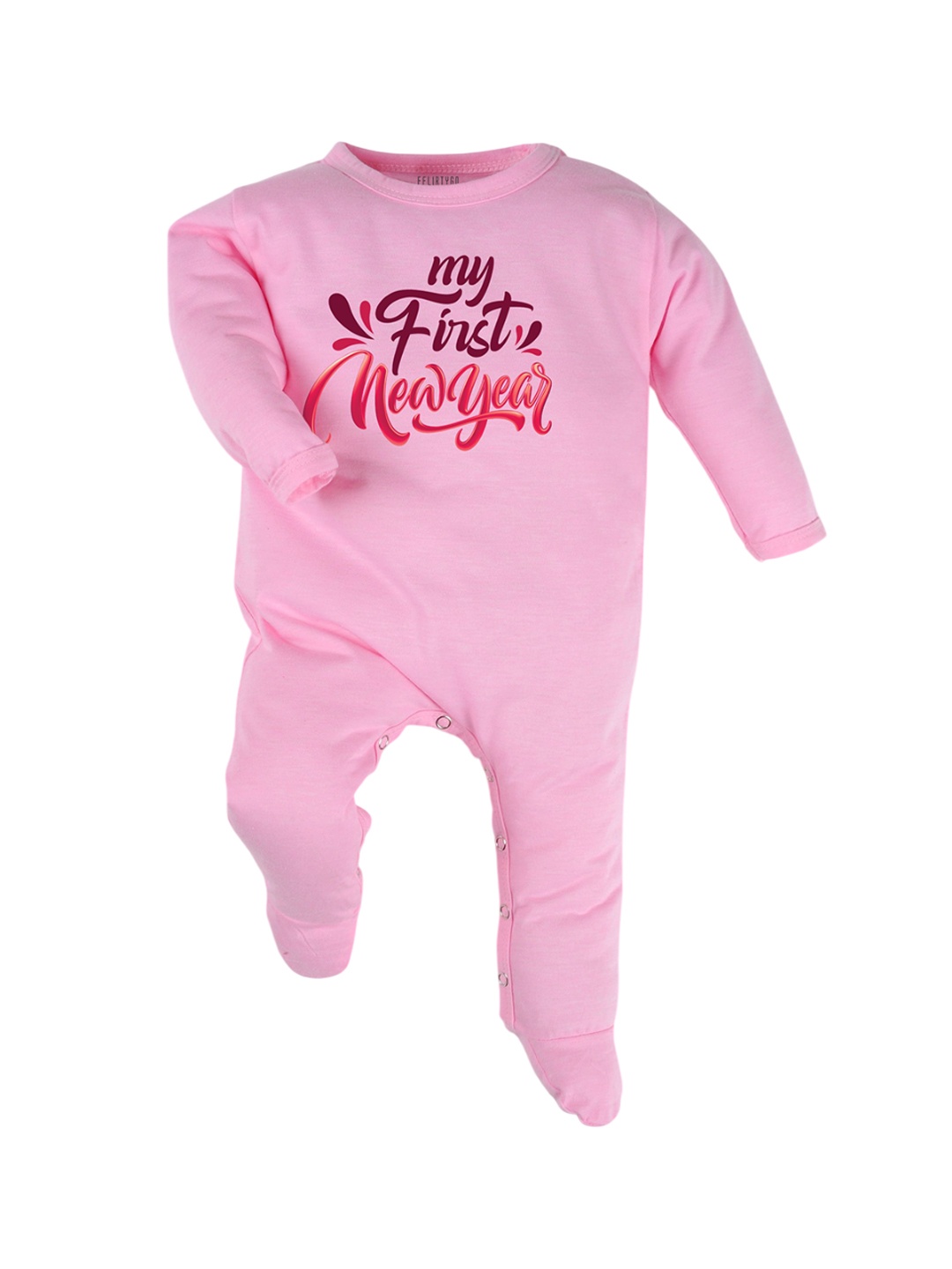

FFLIRTYGO Infants Printed Pure Cotton Sleepsuit, Pink