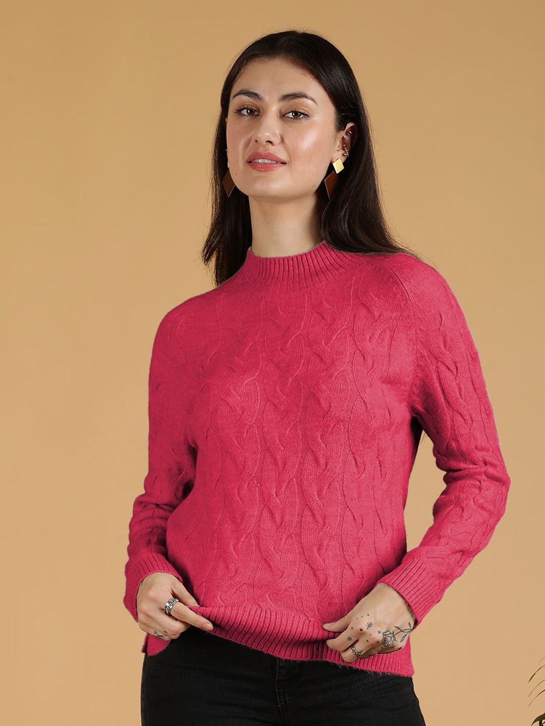 

Kotty Women Turtle Neck Pullover, Red