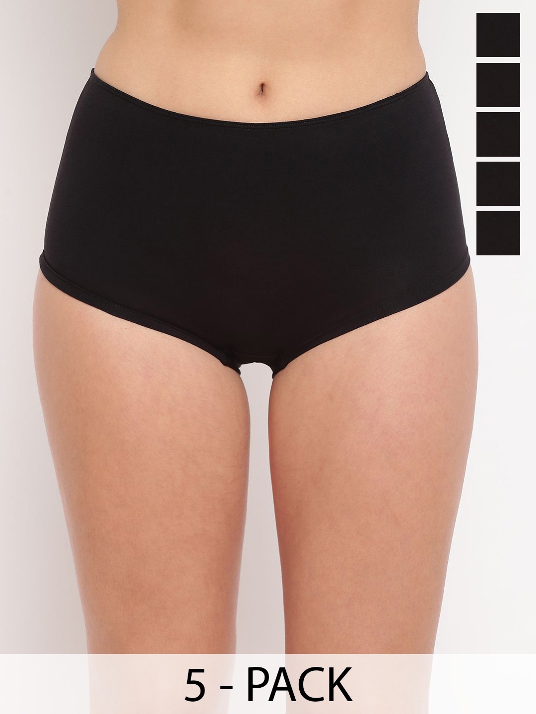 

La Intimo Women Pack Of 5 Mid-Rise Boy Short Briefs, Black