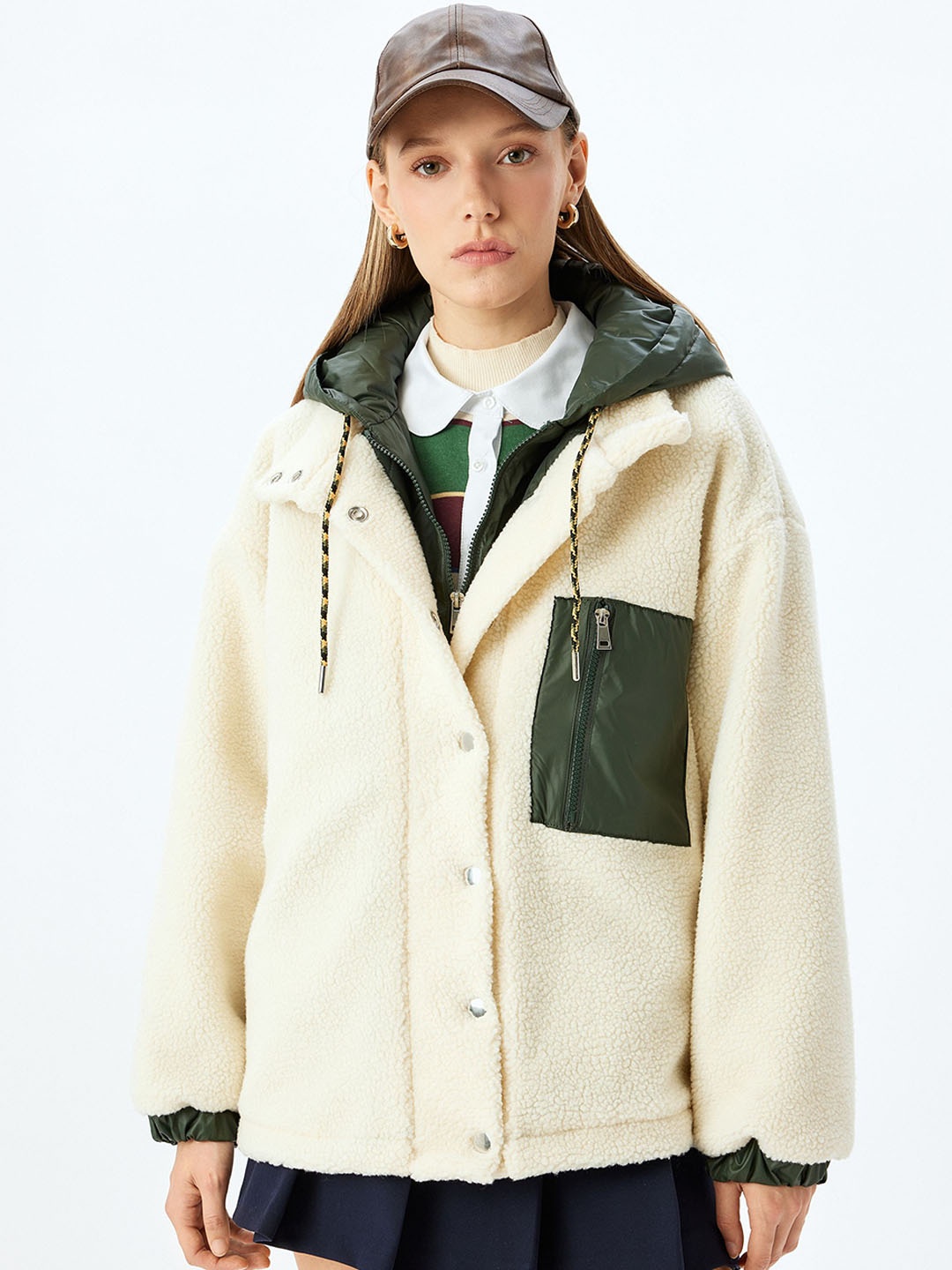 

Koton Women Longline Tailored Jacket, Beige
