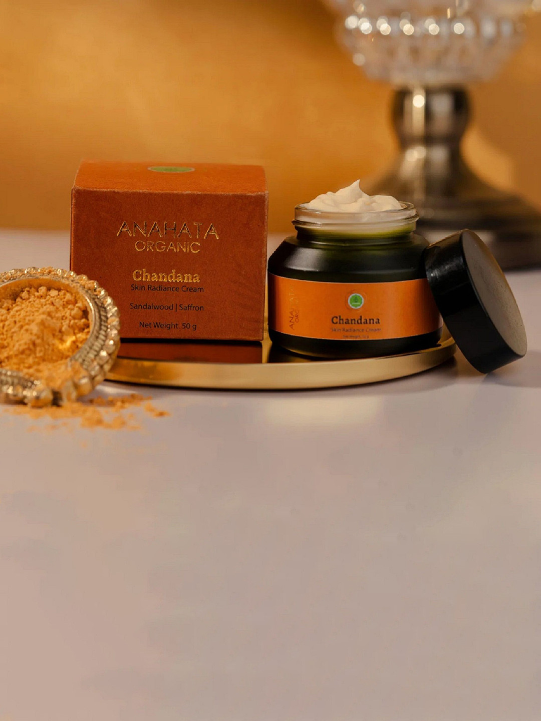 

Anahata Organic Chandana Face Cream with Mysore Sandalwood and Kashmiri Saffron - 50 g, Orange