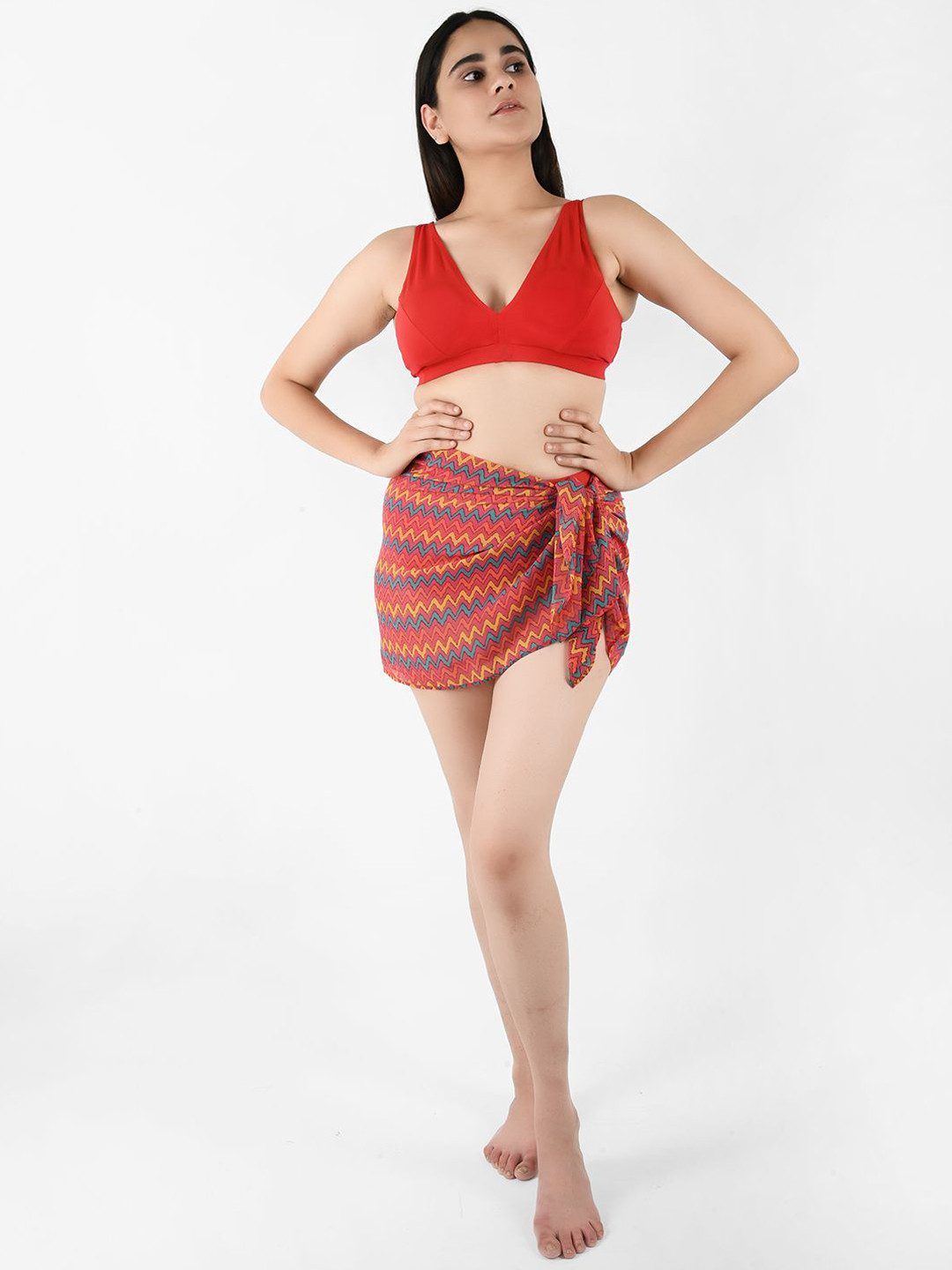 

Blissence Women Printed Cover-Up Sarong, Red