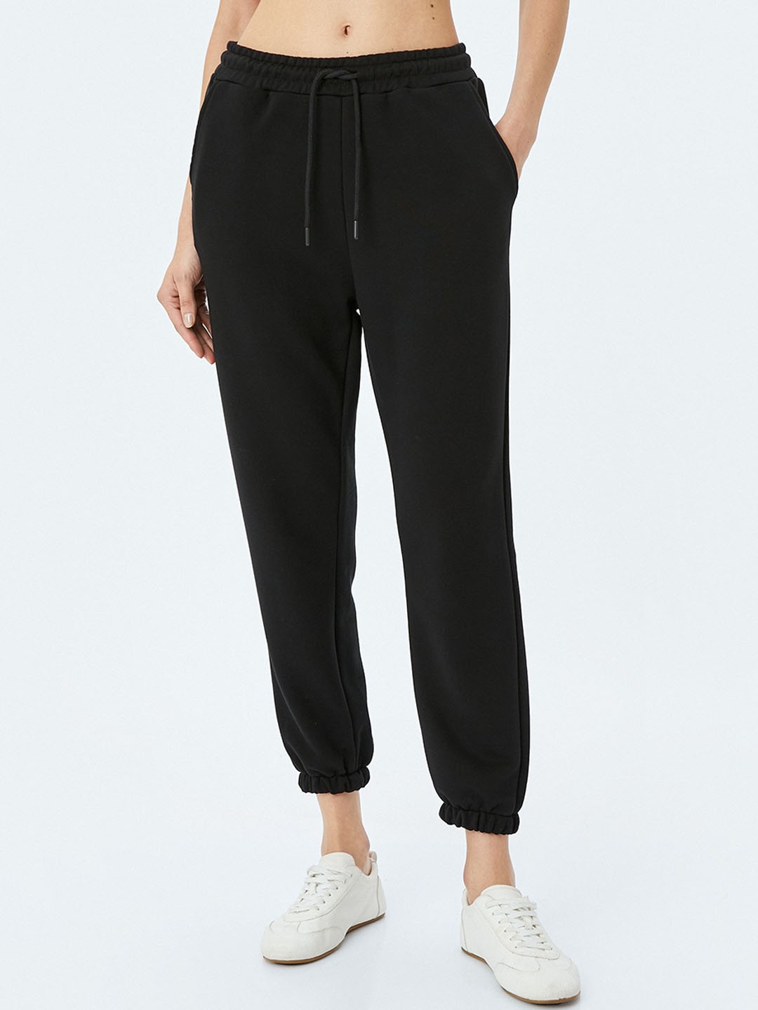 

Koton Women Mid-Rise Regular-Fit Joggers, Black