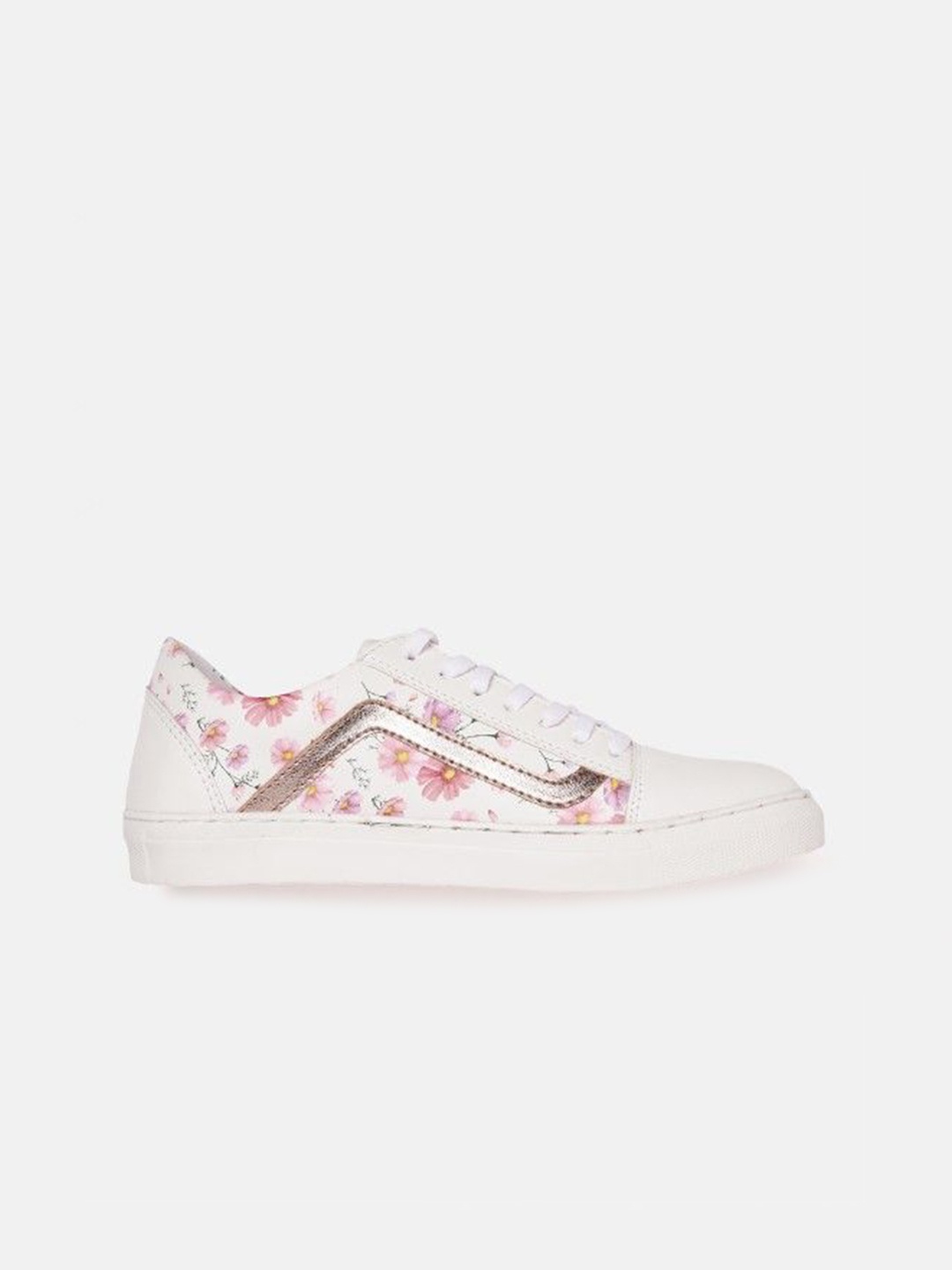 

Carlton London Women Floral Printed Lace-Ups Sneakers, White