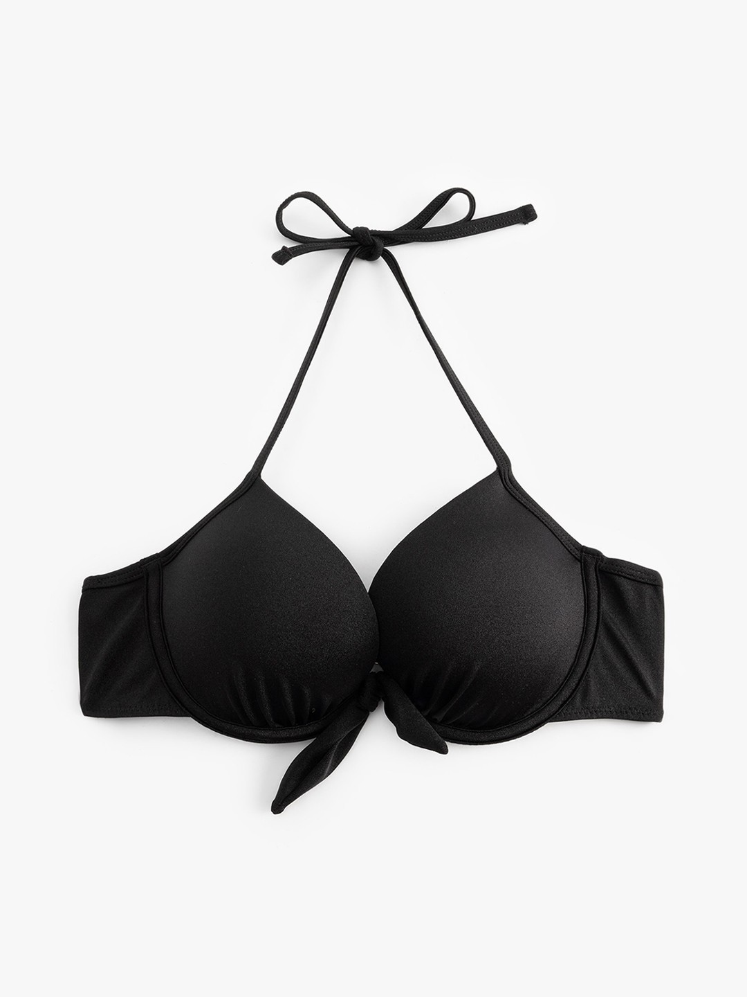 

Koton Women Tie-Up Swim Bikini Bra, Black