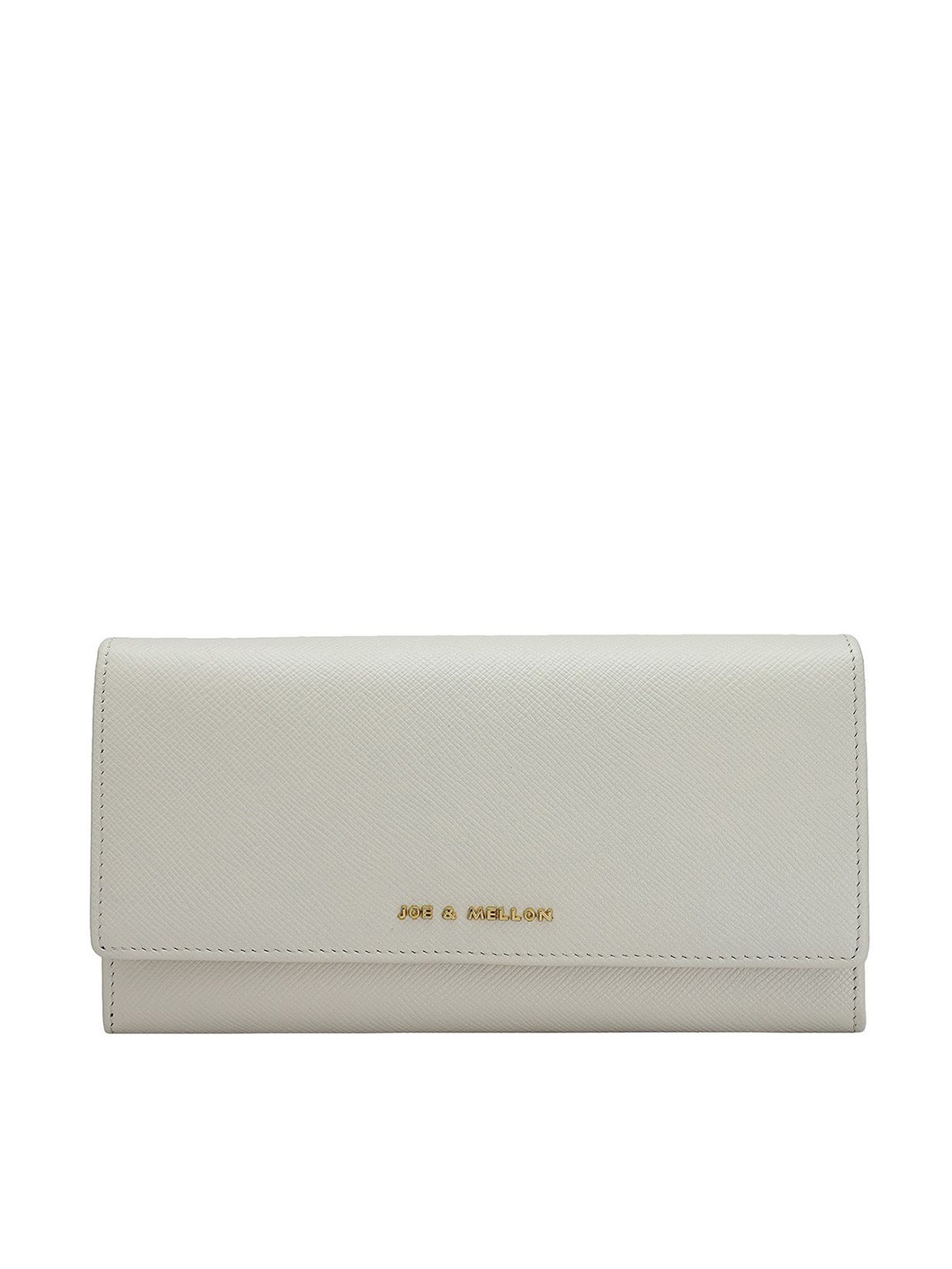 

Joe & Mellon Women Textured Zip Detail Leather Envelope, White