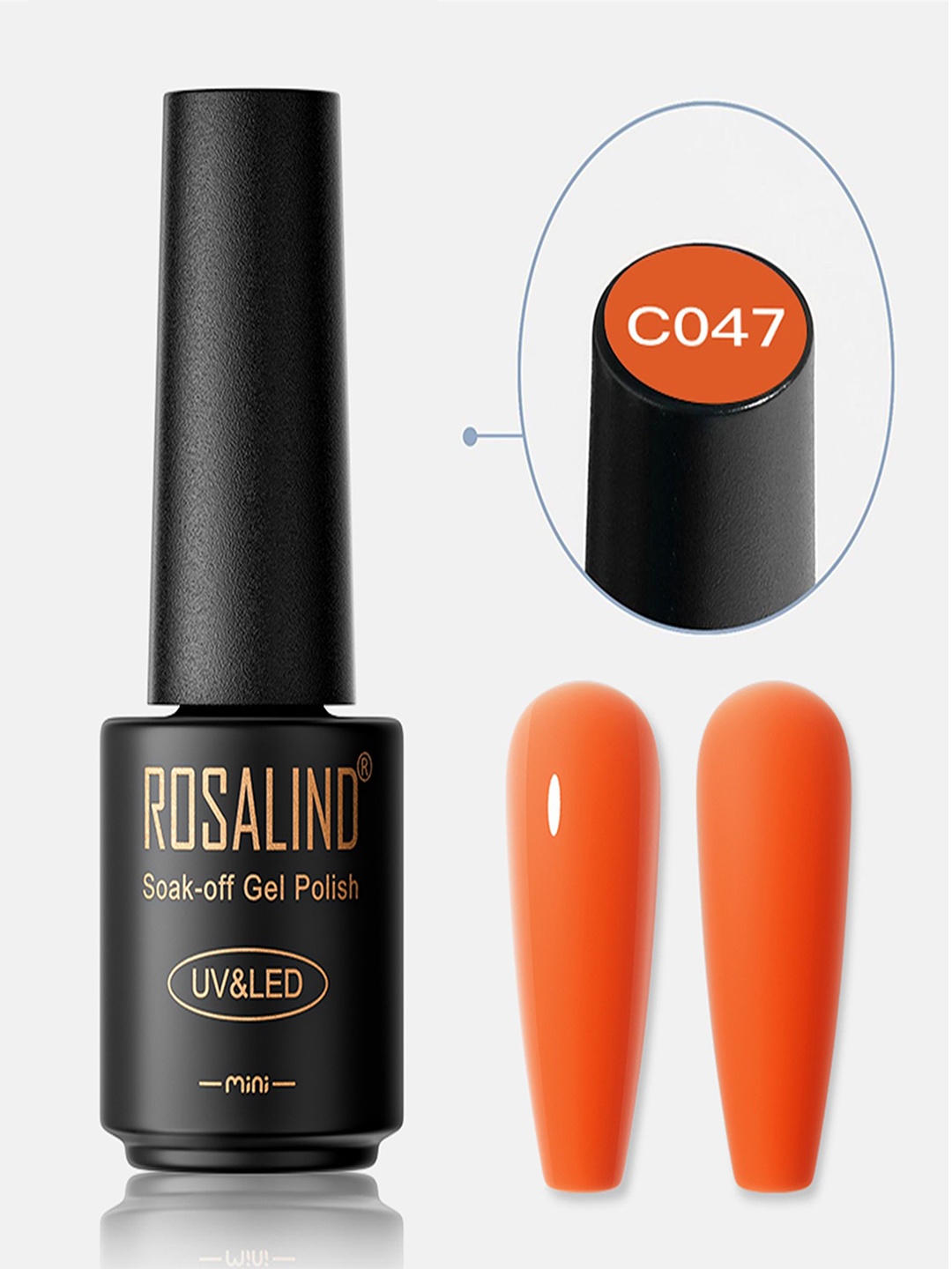 

ROSALIND UV & LED Soak Off Long-Wearing Gel Nail Polish - 7 ml - C047 Orange