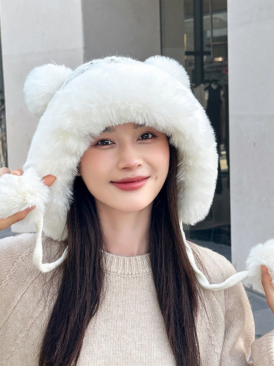 

StyleCast x Revolte Women Self Design Beanie, White