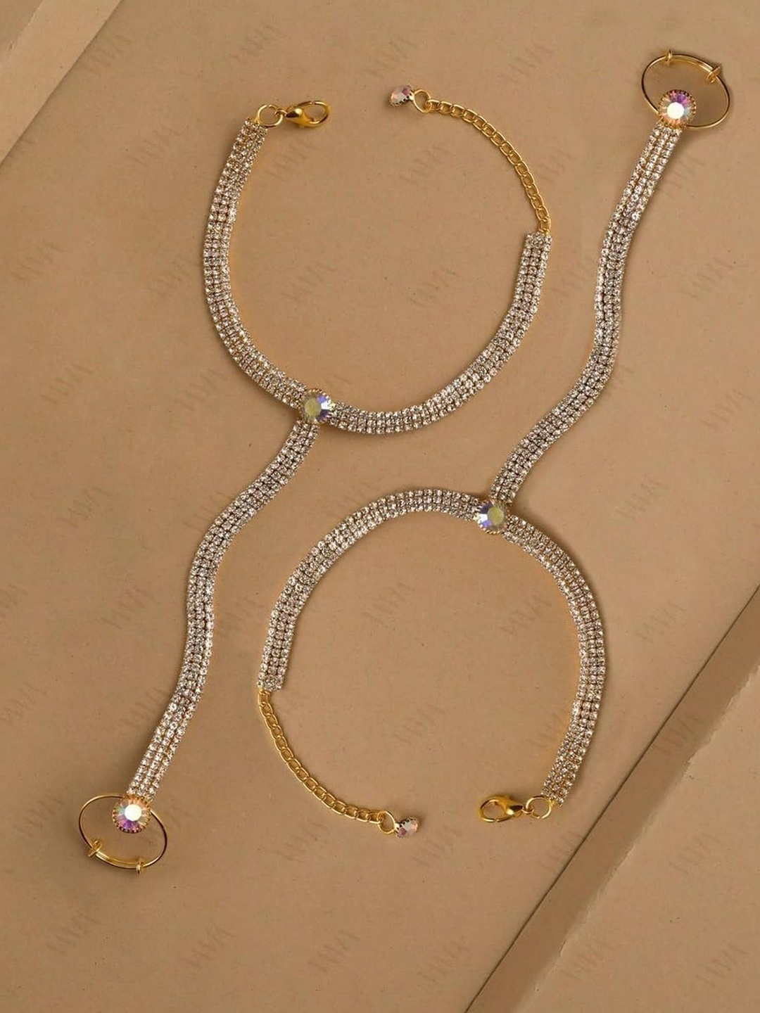 

VAMA Women Crystals Handcrafted Gold-Plated Armlet Bracelet