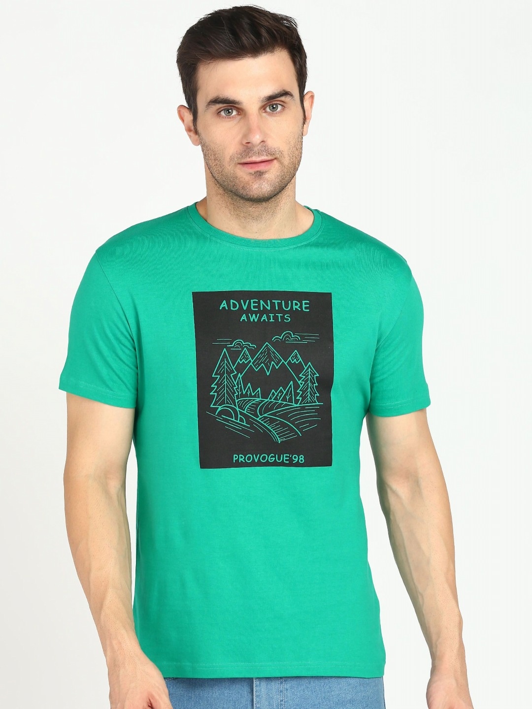 

Provogue Men Typography Printed T-shirt, Green