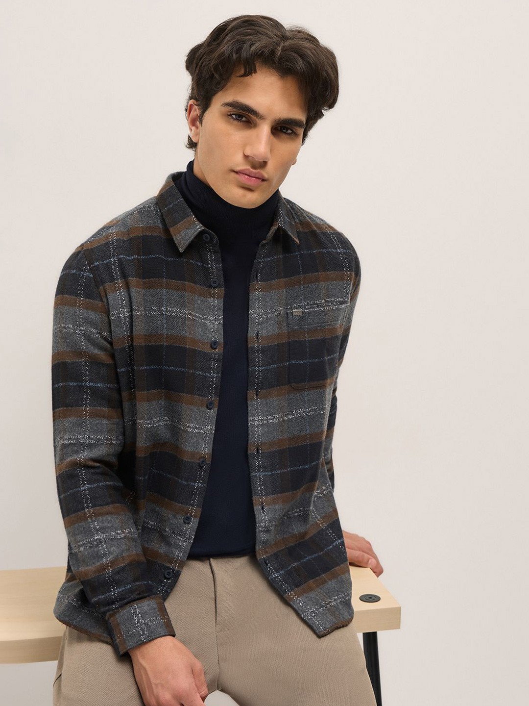

THE BEAR HOUSE Men Slim Fit Opaque Checked Casual Shirt, Multi