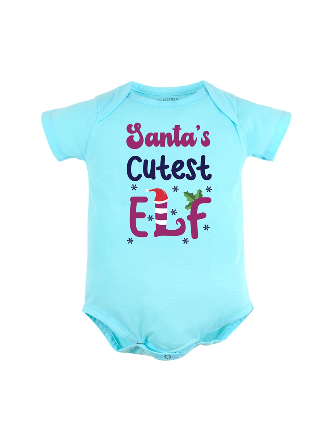 

FFLIRTYGO Infants Printed Cotton Bodysuit, Turquoise blue