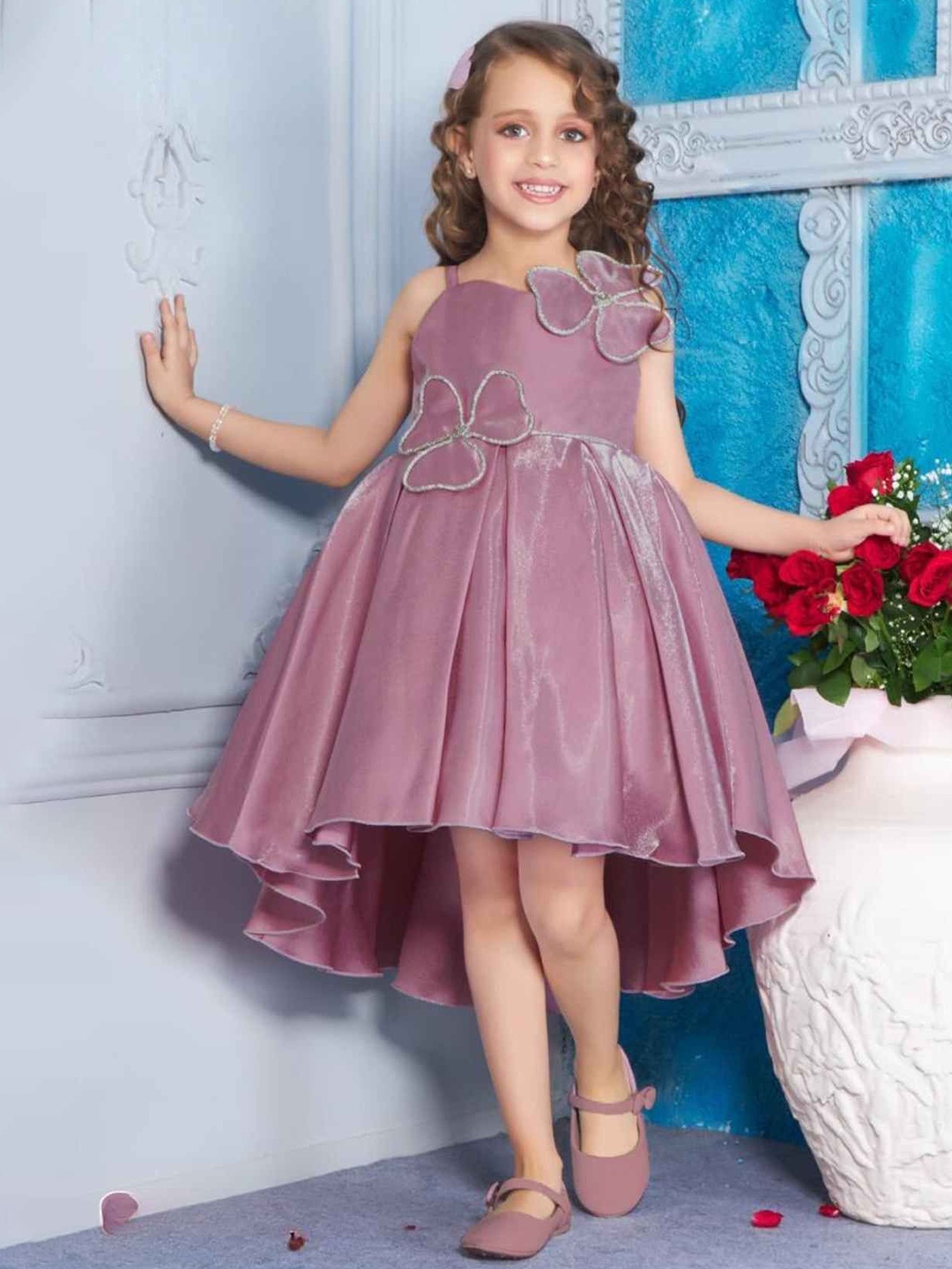 

Lagorii Girls Embellished Gown Above Knee Dress, Pink