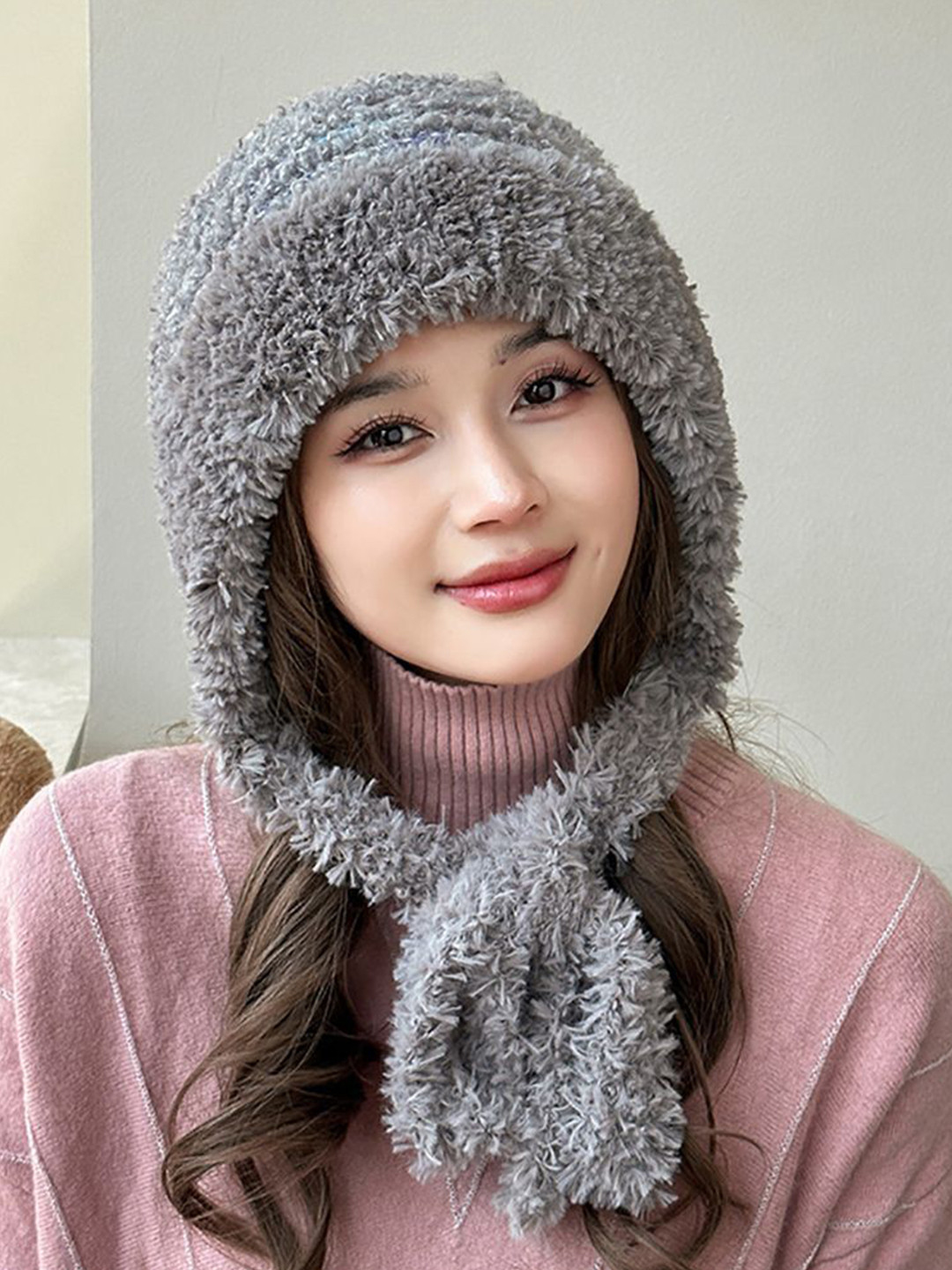 

StyleCast x Revolte Women Self Design Beanie, Grey