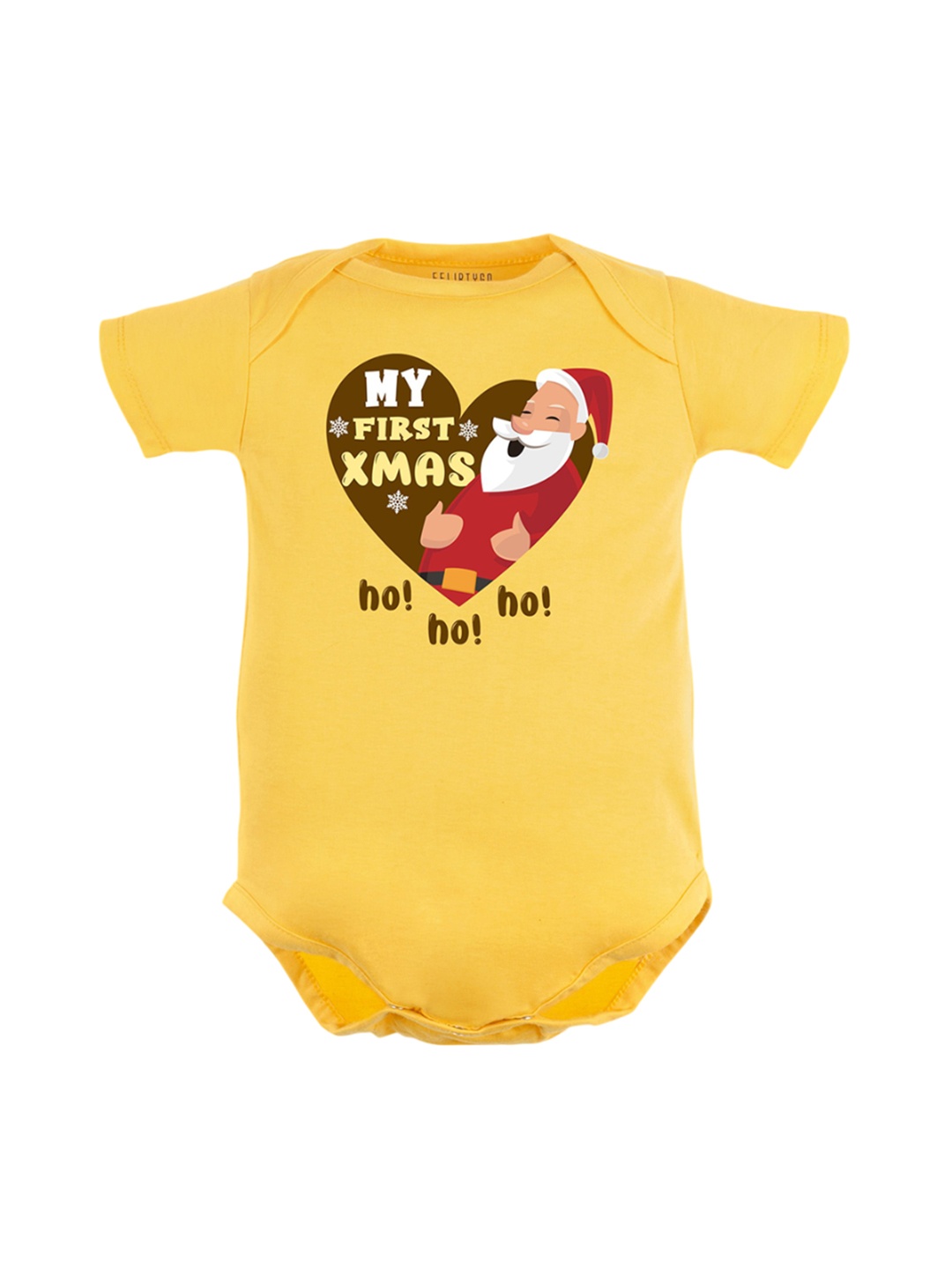 

FFLIRTYGO Infants Printed Pure Cotton Half Sleeves Bodysuit, Yellow