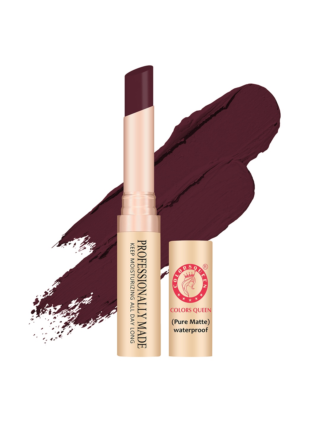 

Colors Queen Professionally Made Moisturizing Pure Matte Waterproof Lipstick - Coffee, Coffee brown
