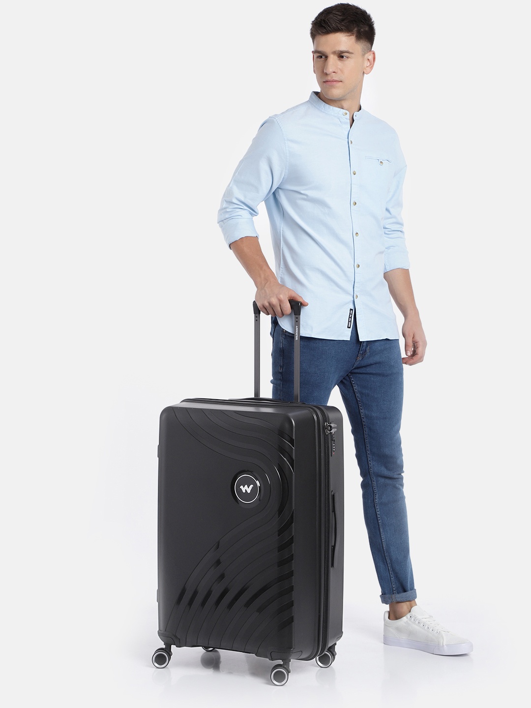 

Wildcraft Onyx Textured Large Trolley Suitcase, Black