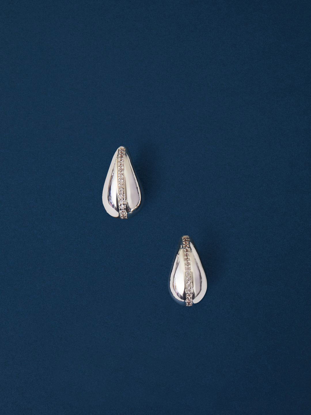 

Accessorize Teardrop Shaped Studs Earrings, Silver