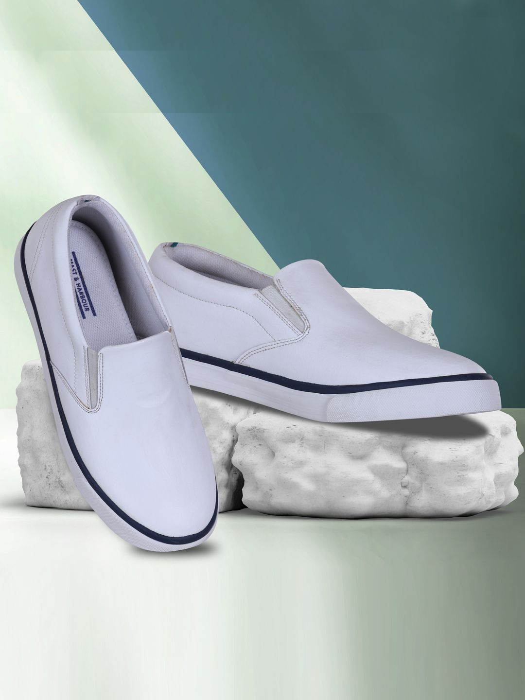 

Mast & Harbour Men Slip-On Casual Sneakers, White